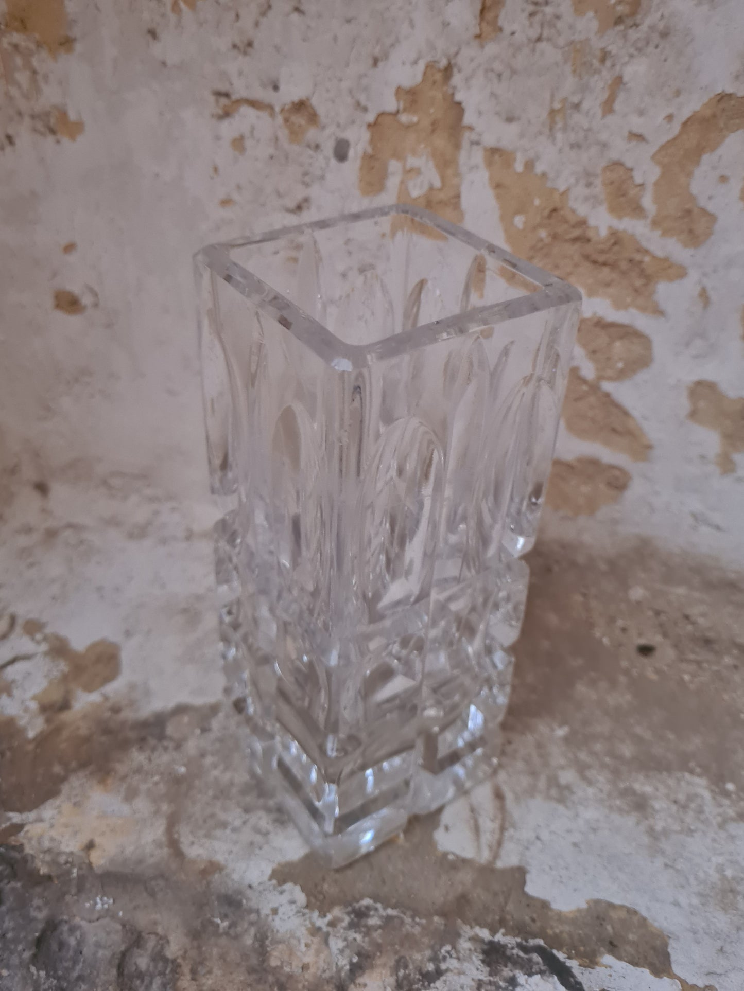 Beyer & Co. Crystal Square Vase - 1970s Germany