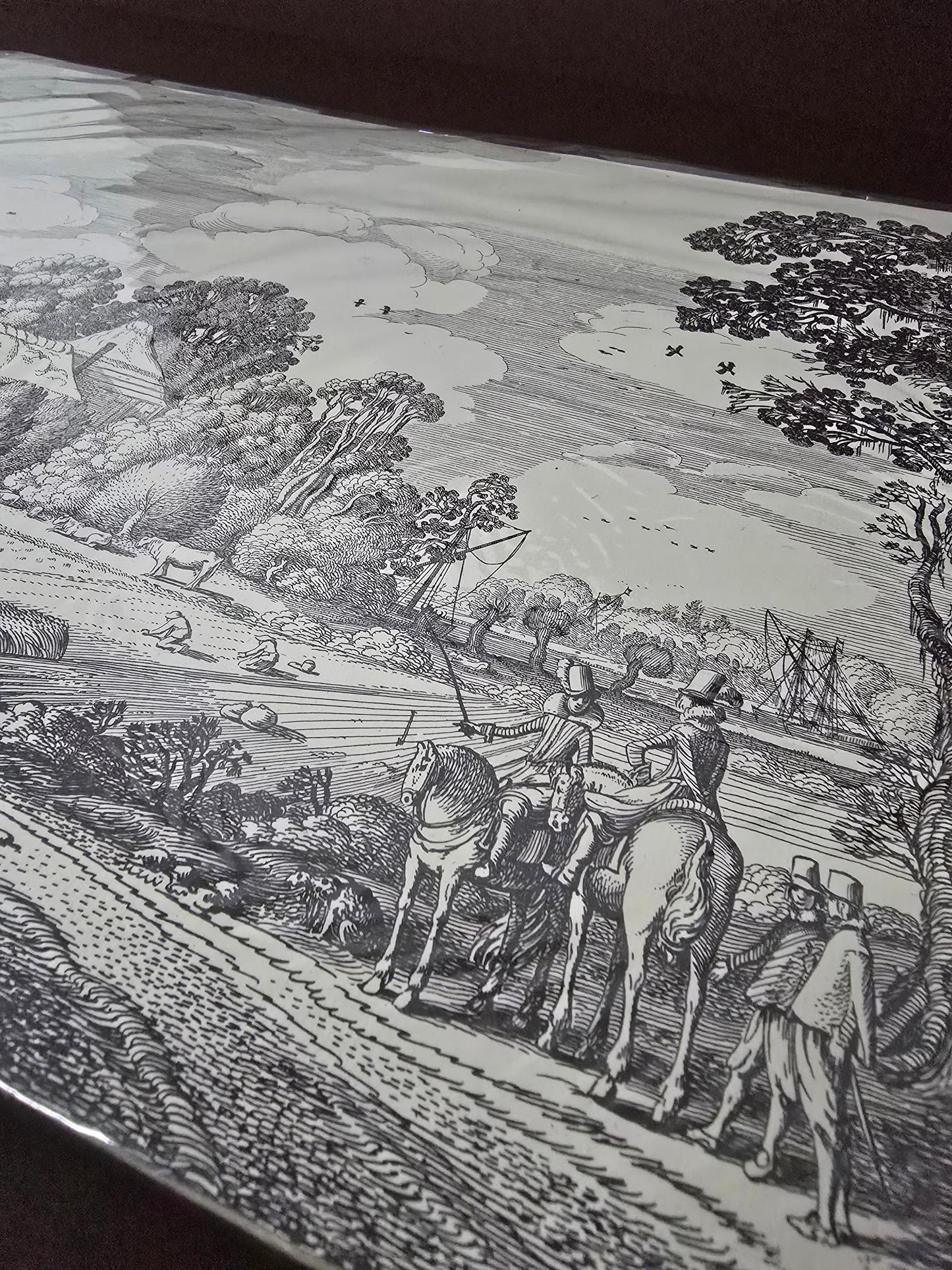 Vintage Print 'April' Dutch Landscape | 1920 Reproduction of 18th Century Drawing