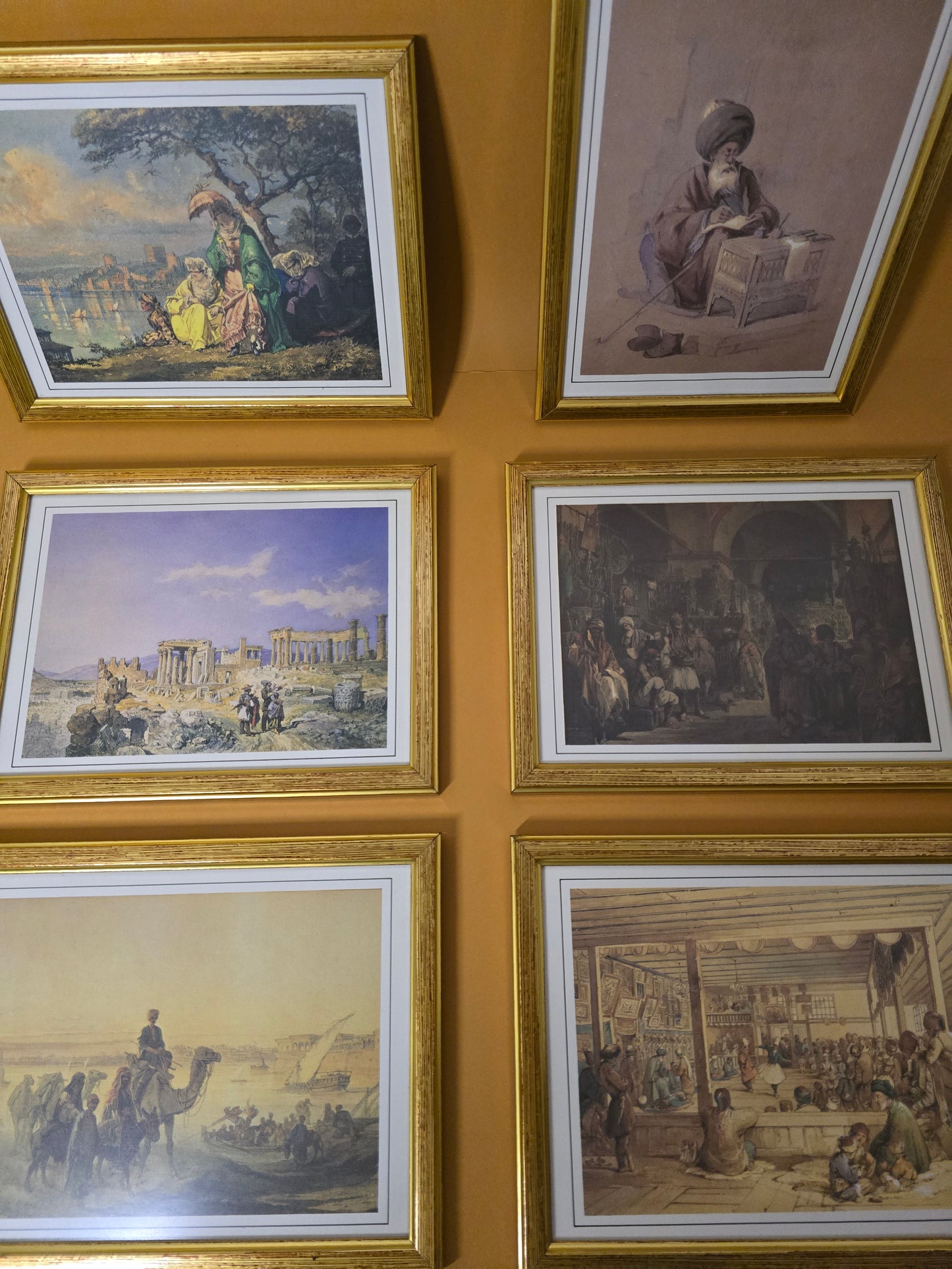 Turkish 19th Century Illustrated Map - Framed Historical Print