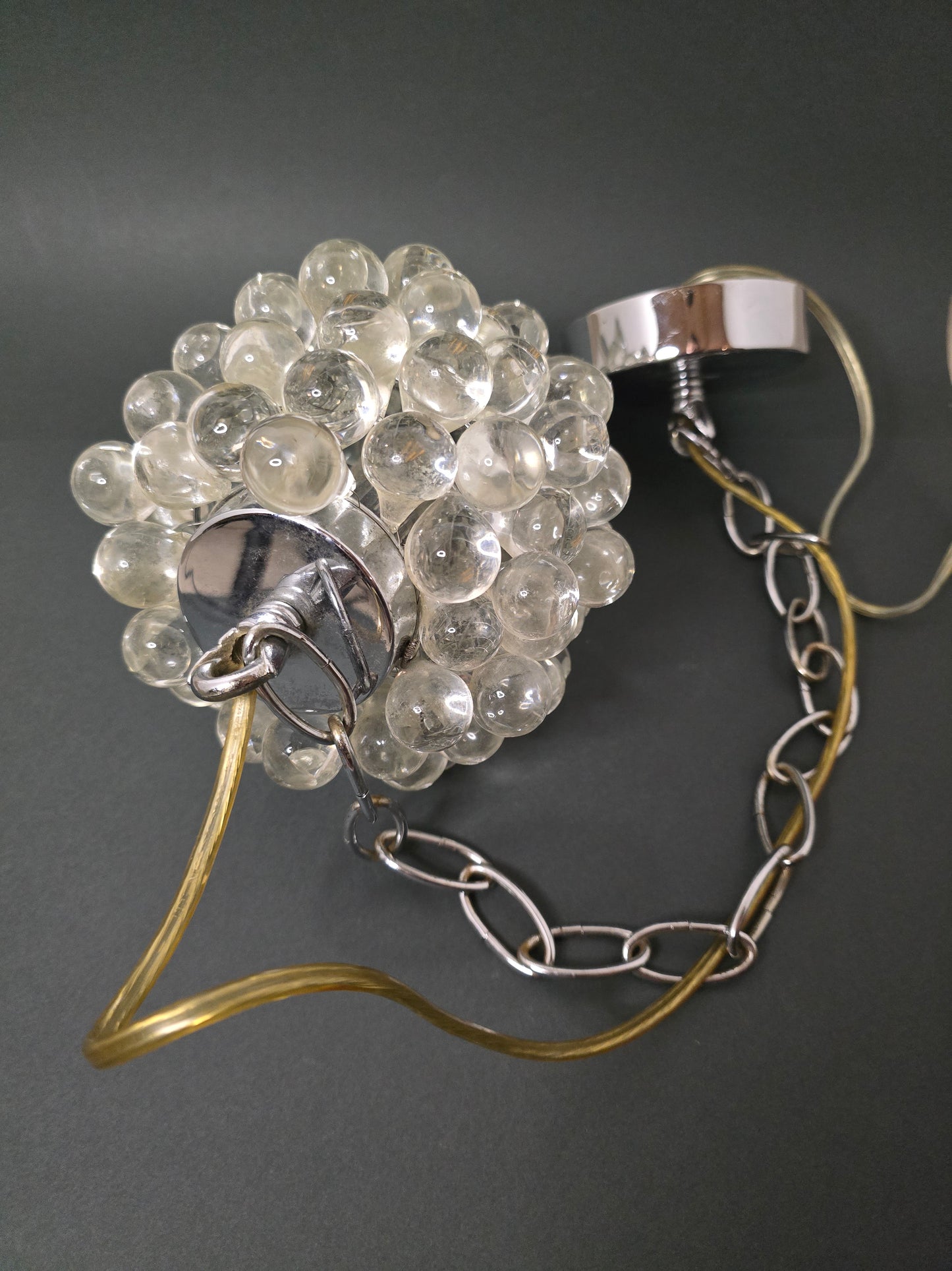 Stunning Dutch Glass Grape Chandelier - Murano Style Hand-Blown