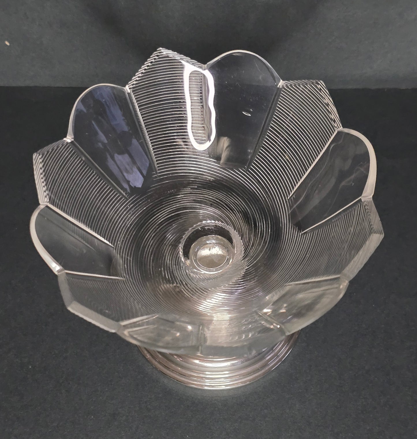 Antique Frisian Wire Glass Bonbonnière with Silver Foot - 1940s