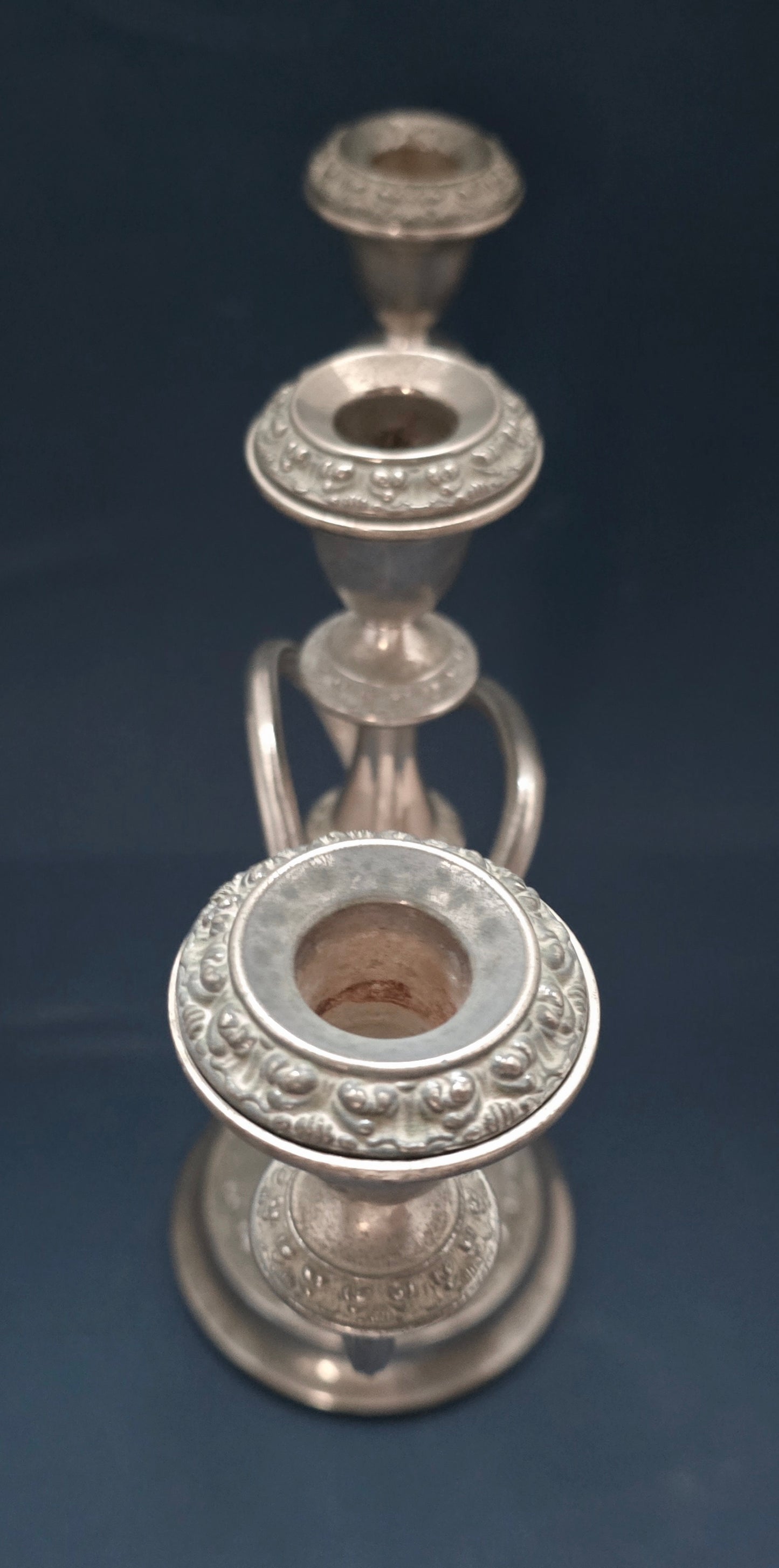 Vintage English Silver-Plated 3-Arm Candelabra - 1940s, Modular Design