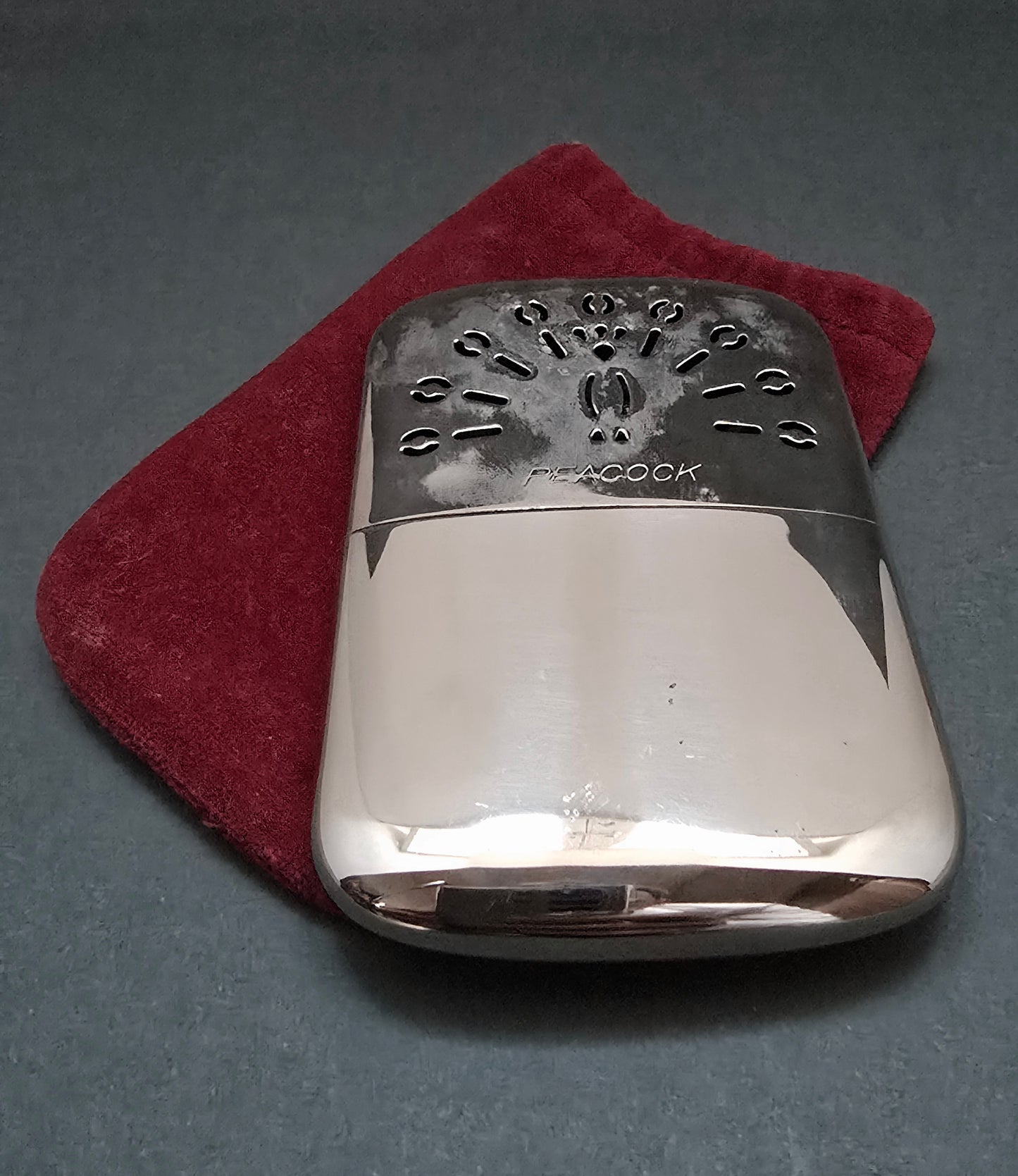 Peacock Japanese Pocket Handwarmer - Chrome 1950s