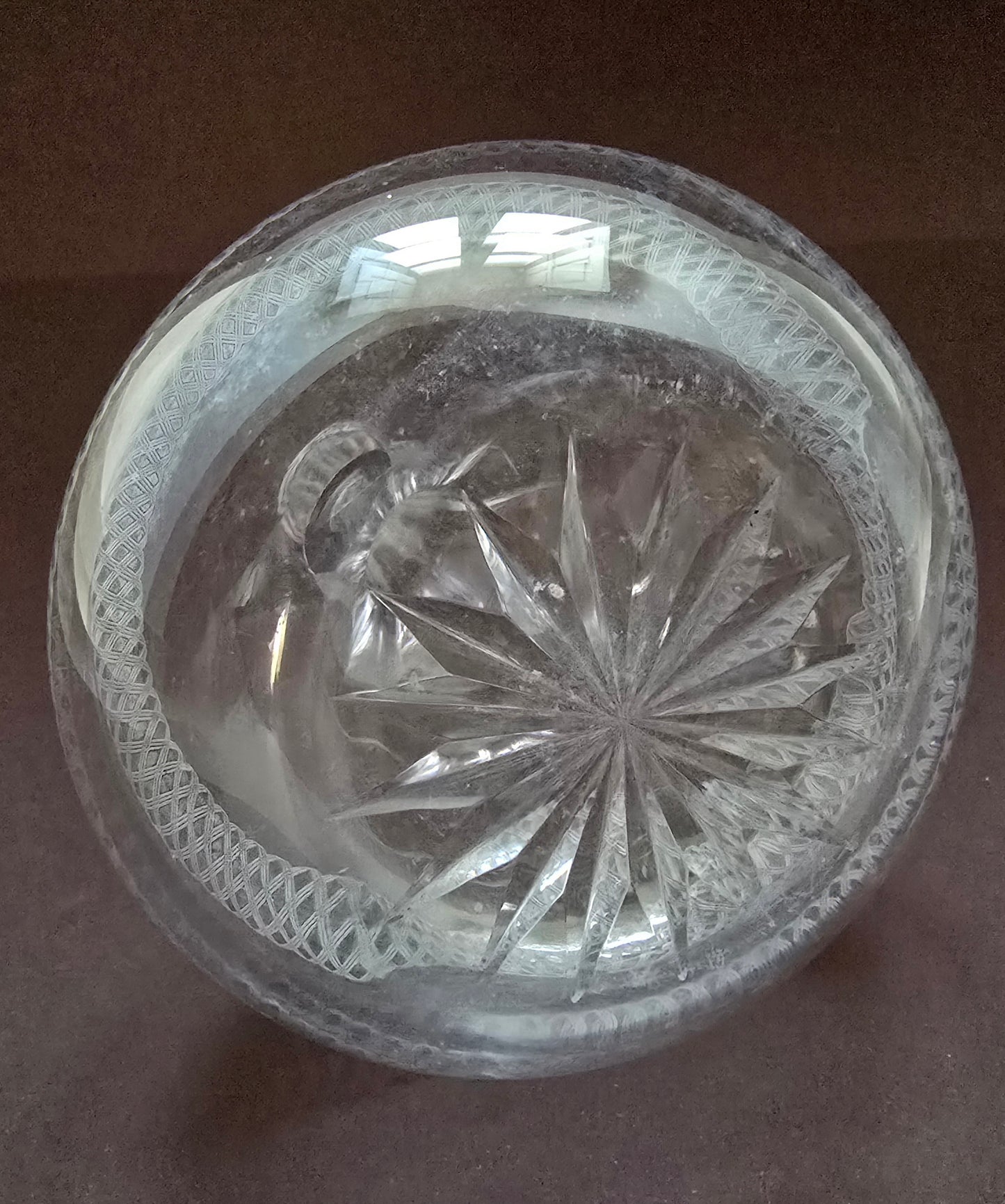 Victorian English Crystal Decanter - 1880 Cut Glass with Beehive Stopper
