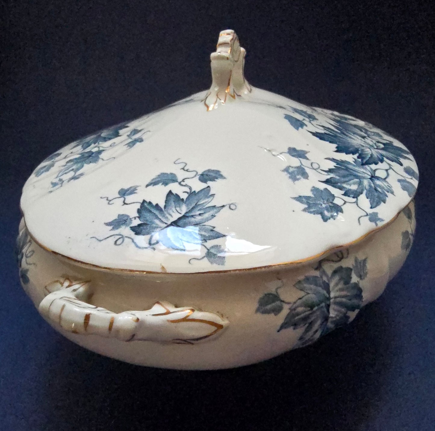 Victorian Terrine with Lid - William Hume 1894 Maple Leaf Pattern
