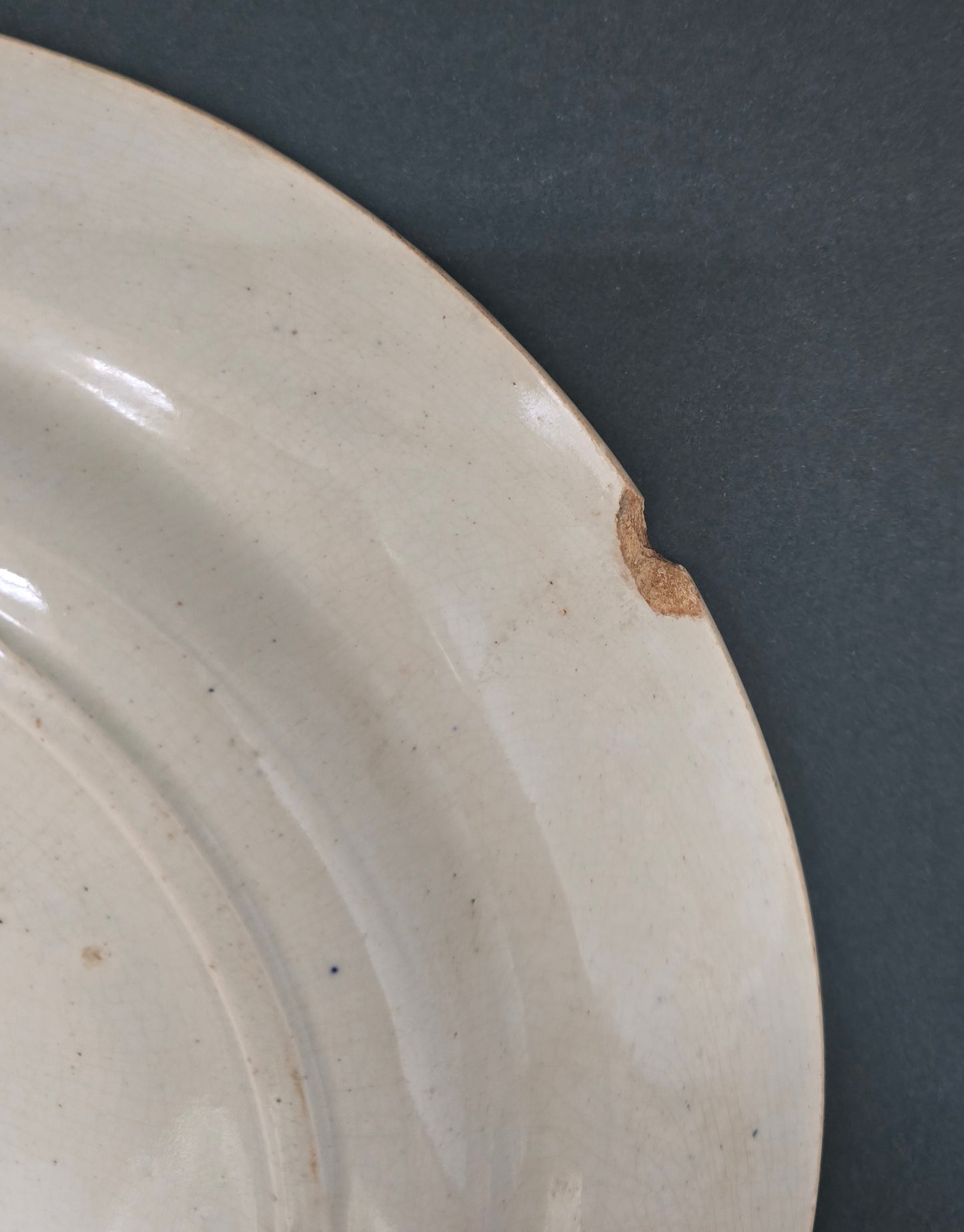 1850s F. Primavesi & Sons Cardiff Transferware Plate - Green Chinoiserie - Broken Beauty