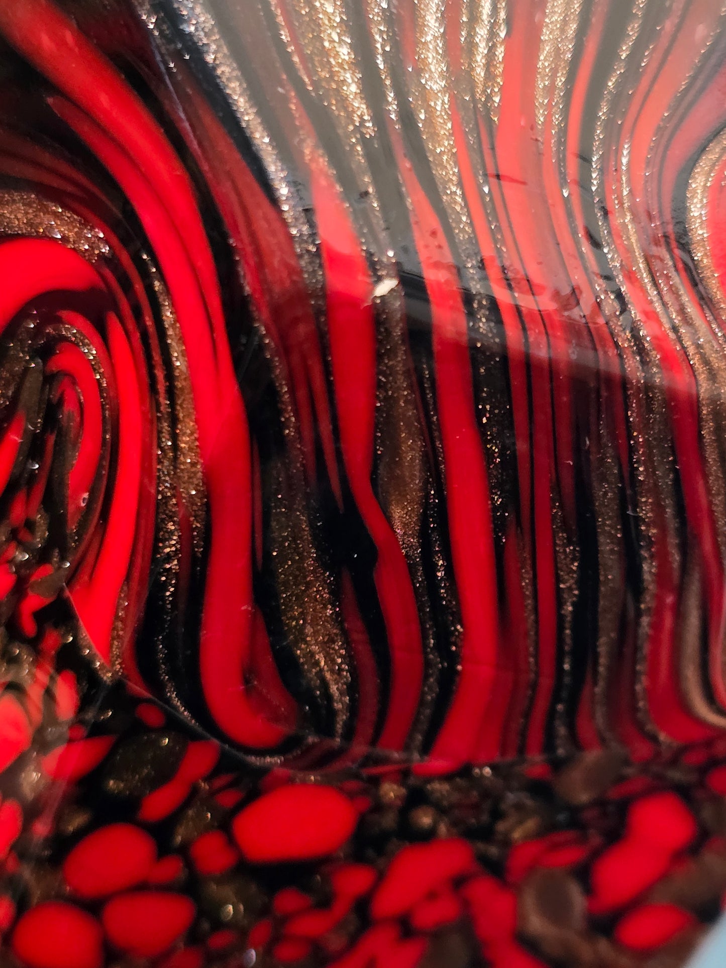Vincenzo Nason & C. Murano Glass Toilet Set – Red, Black & Gold Aventurine, 1950s
