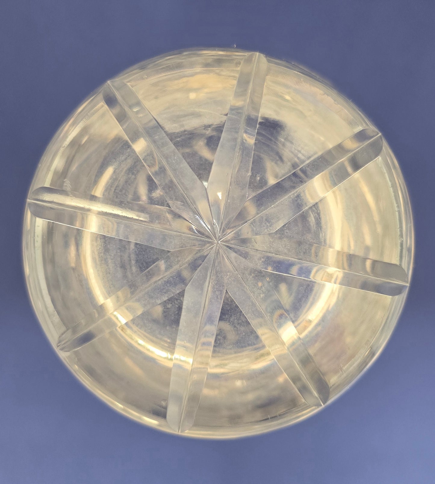 Vintage Bohemian Cut Crystal Vase with Pinwheel & Diamond Pattern, c.1960s
