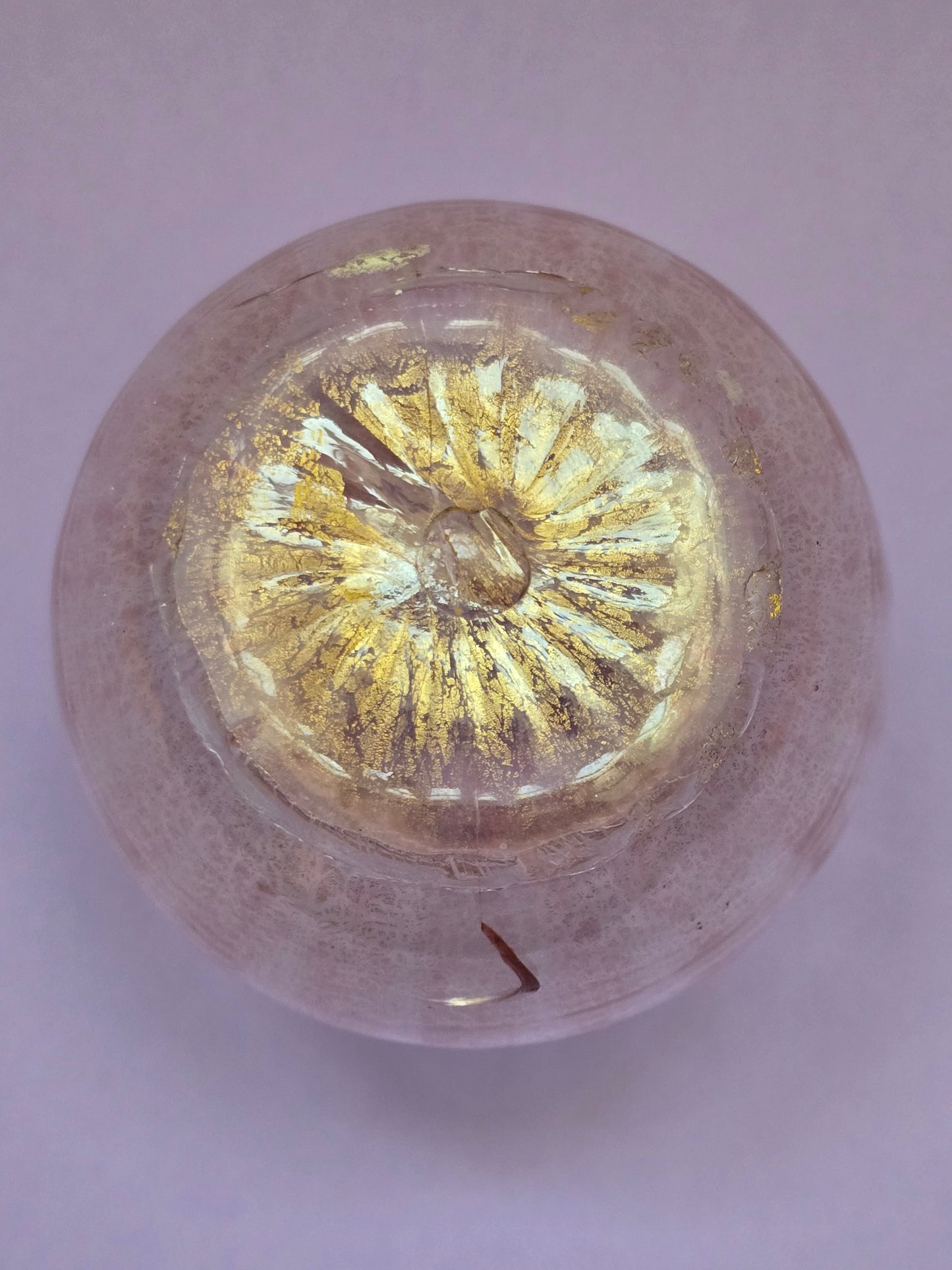 Murano Glass Perfume Bottle with Gold Foil – Ornate Stopper, c. 1920