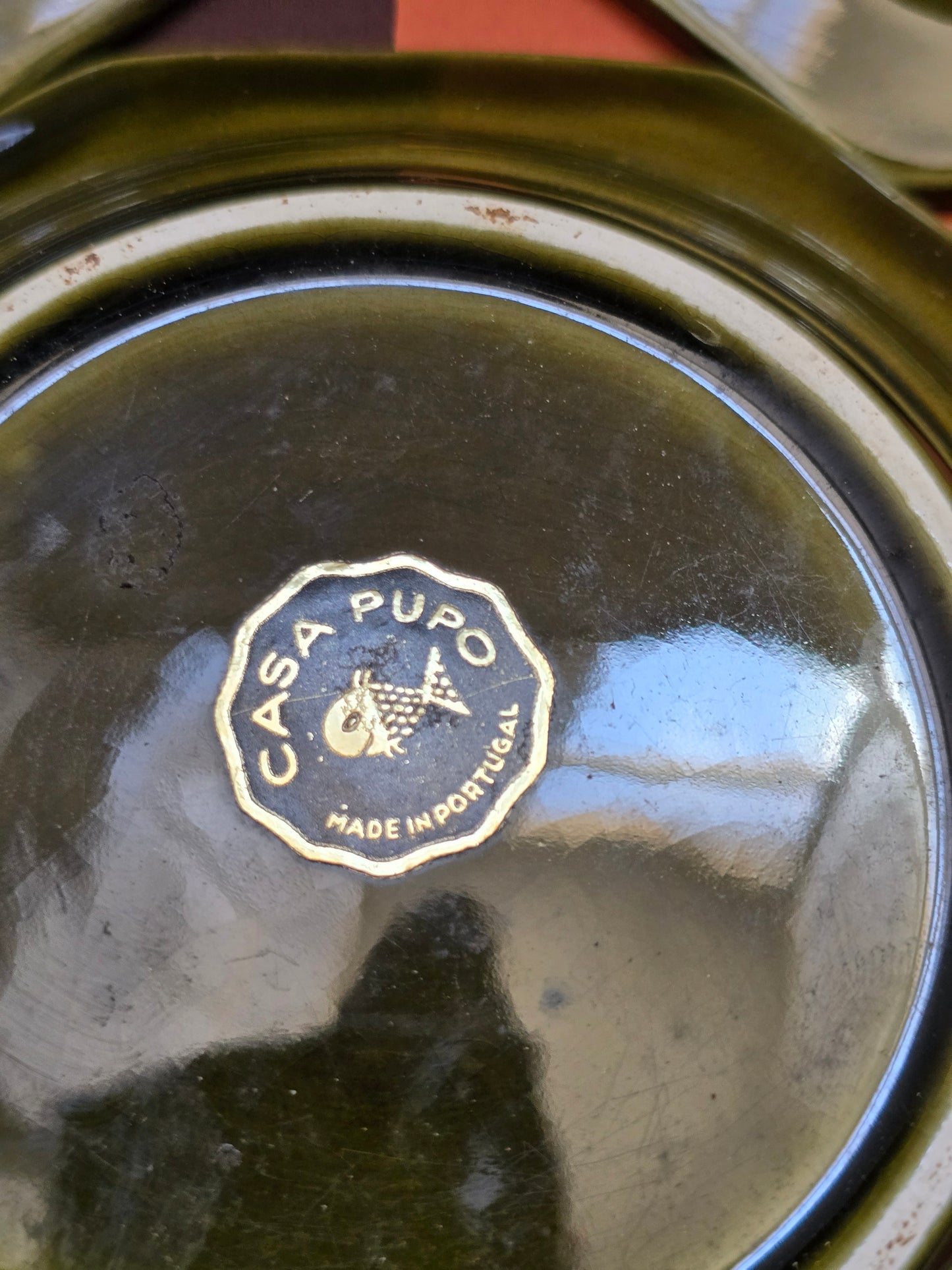 Casa Pupo Vintage Green Majolica Soup Bowl – Portugal, 1970s