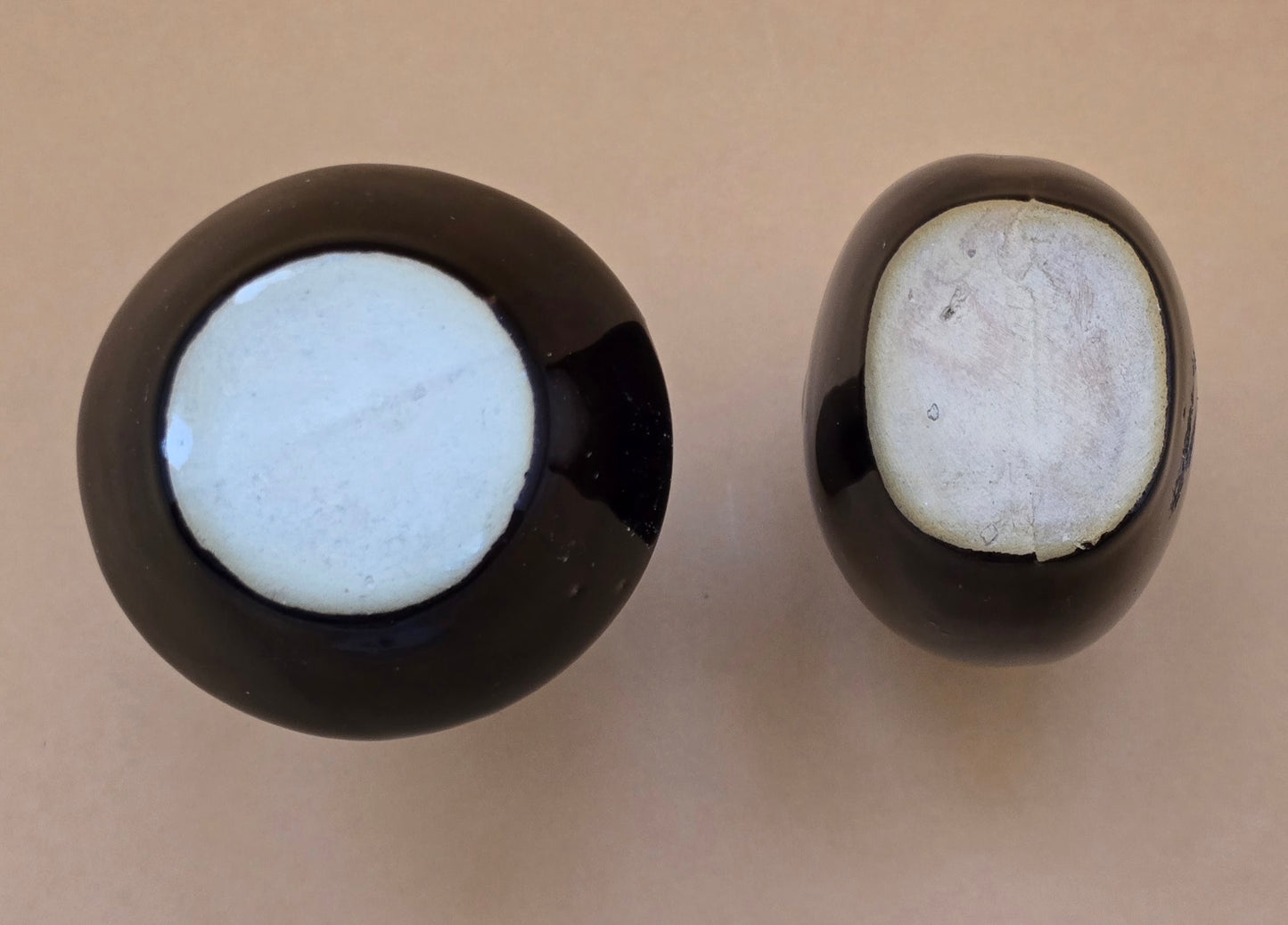 Vintage Flambe Glaze Ceramic Vase Set of 2 — West German Style, 1960s