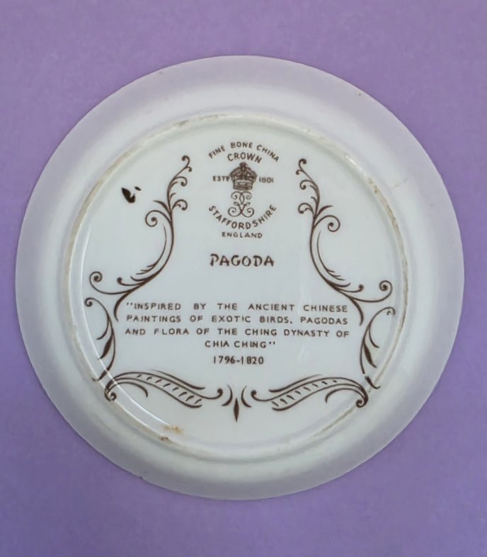 Crown Staffordshire Pagoda Fine Bone China Trinket Tray – c.1970