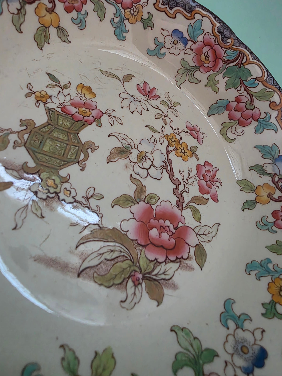 Antique Ridways Simlay Floral Bowl, 18.5 cm | c. 1900