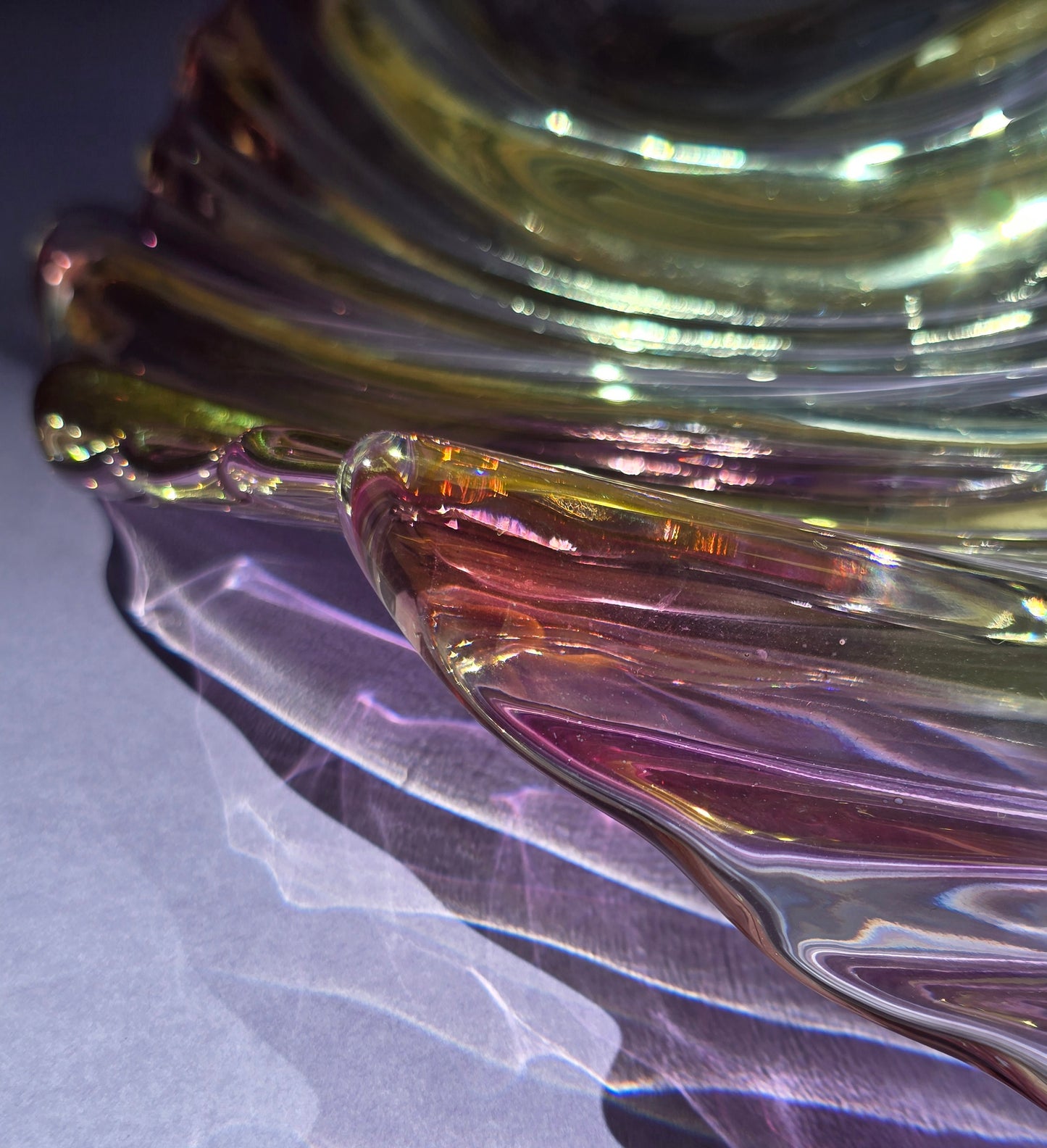 Mikasa Crystal Swirl Bowl, Art Nouveau Revival, c.1970s