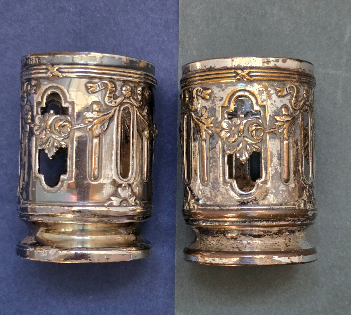 Pair of Dutch Silver-Plated Shot Glass Holders | Regina | Art Nouveau | c.1900