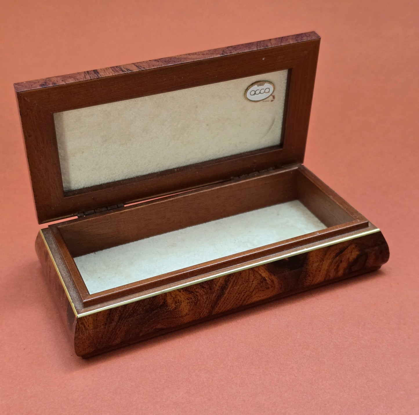 Italian Burr Walnut Box | Sterling Silver 925 Bas-Relief Lid | ACCA Italy | Limited Edition | c.1980s–90s
