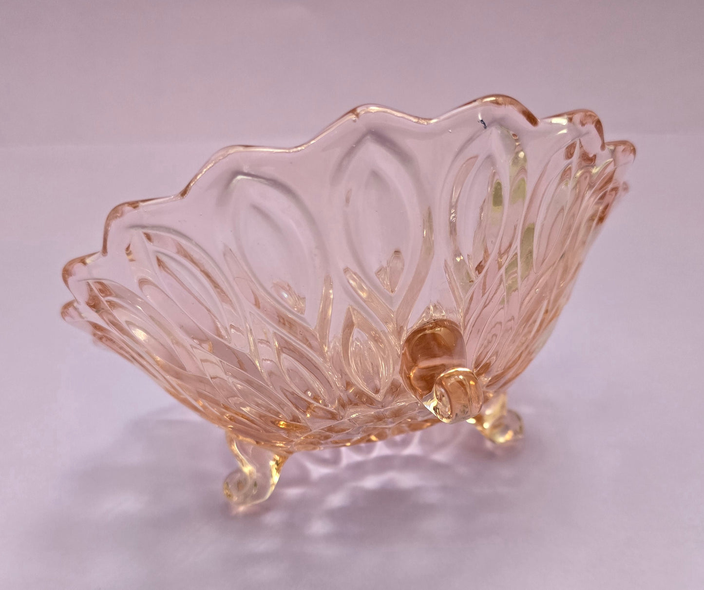 Art Deco Rosaline Glass Footed Dish c.1930