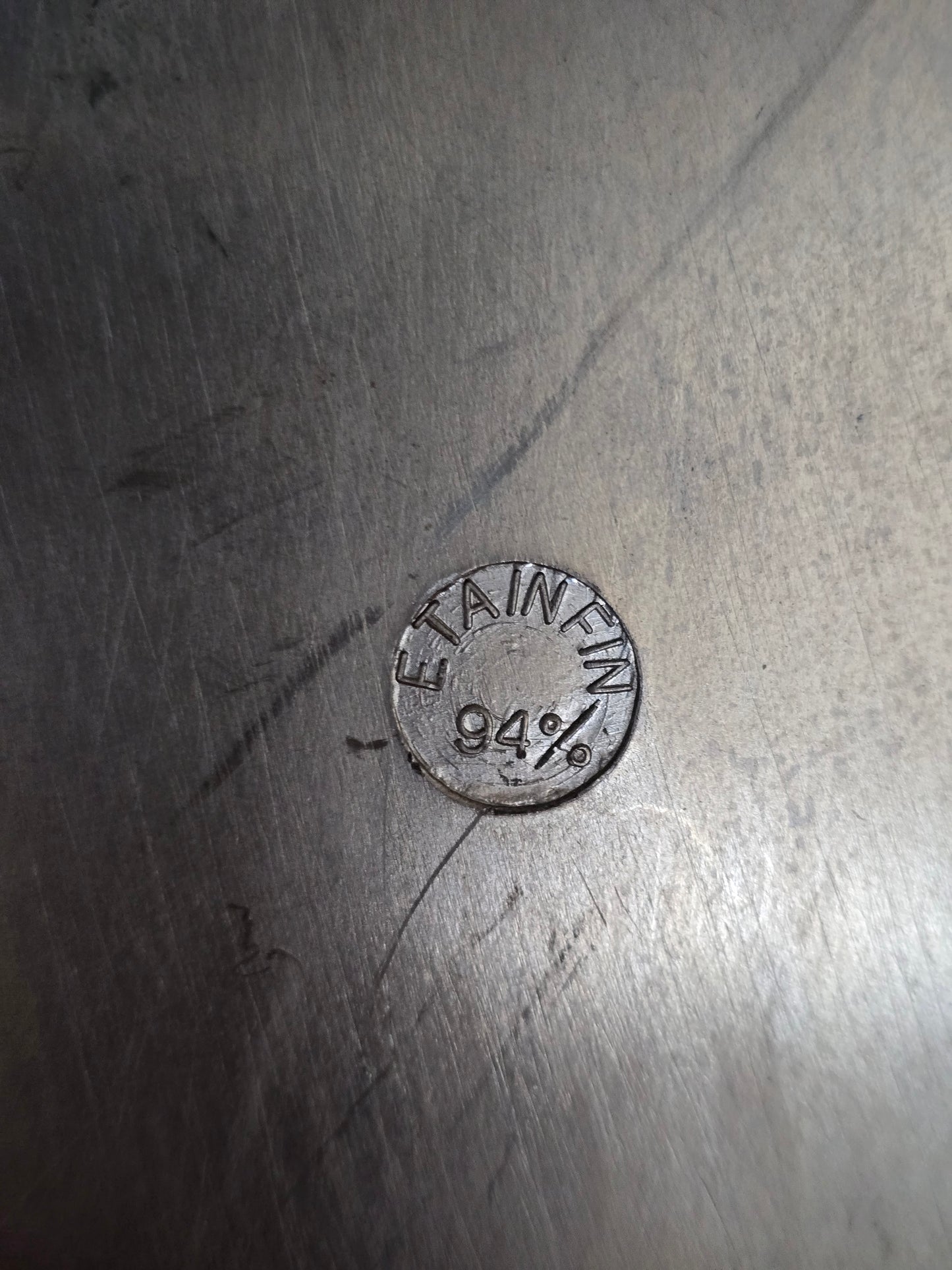 French Pewter Decorative Plate | Maltese Cross Coat of Arms | c.1960s