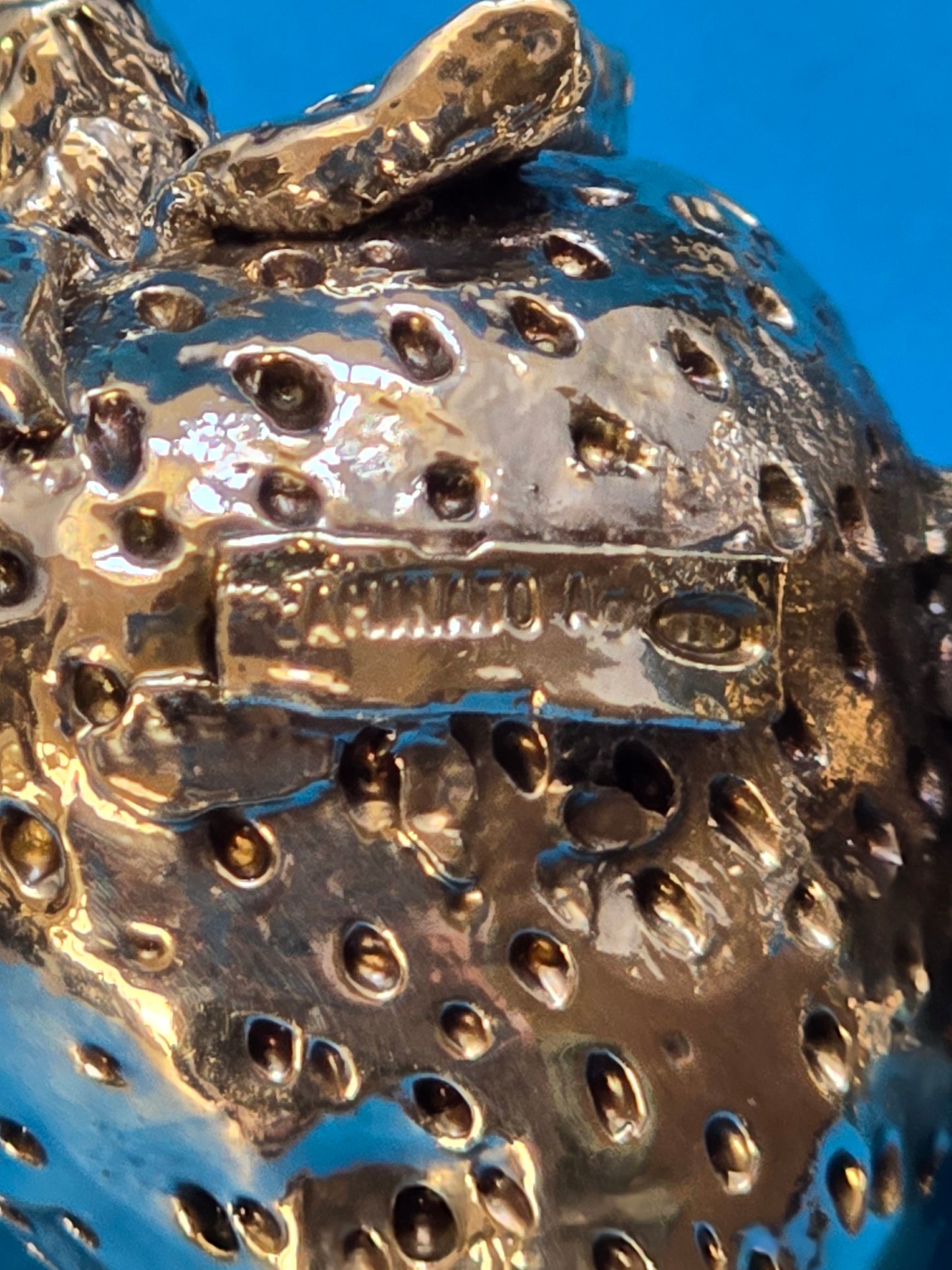 Italian Sterling Silver Strawberry Box | CIGAR Creazioni d'Arte | 925 Silver | c.1980s