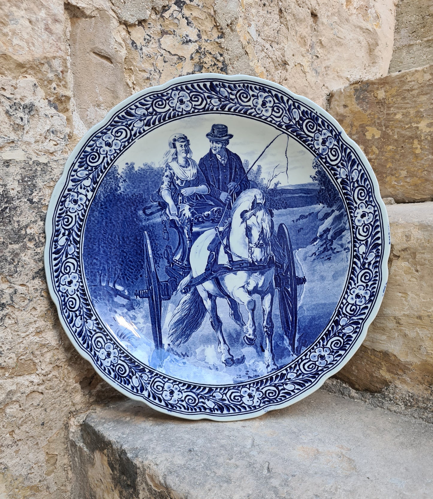 Large Delft Blue Wall Plate by Royal Sphinx | 1950s