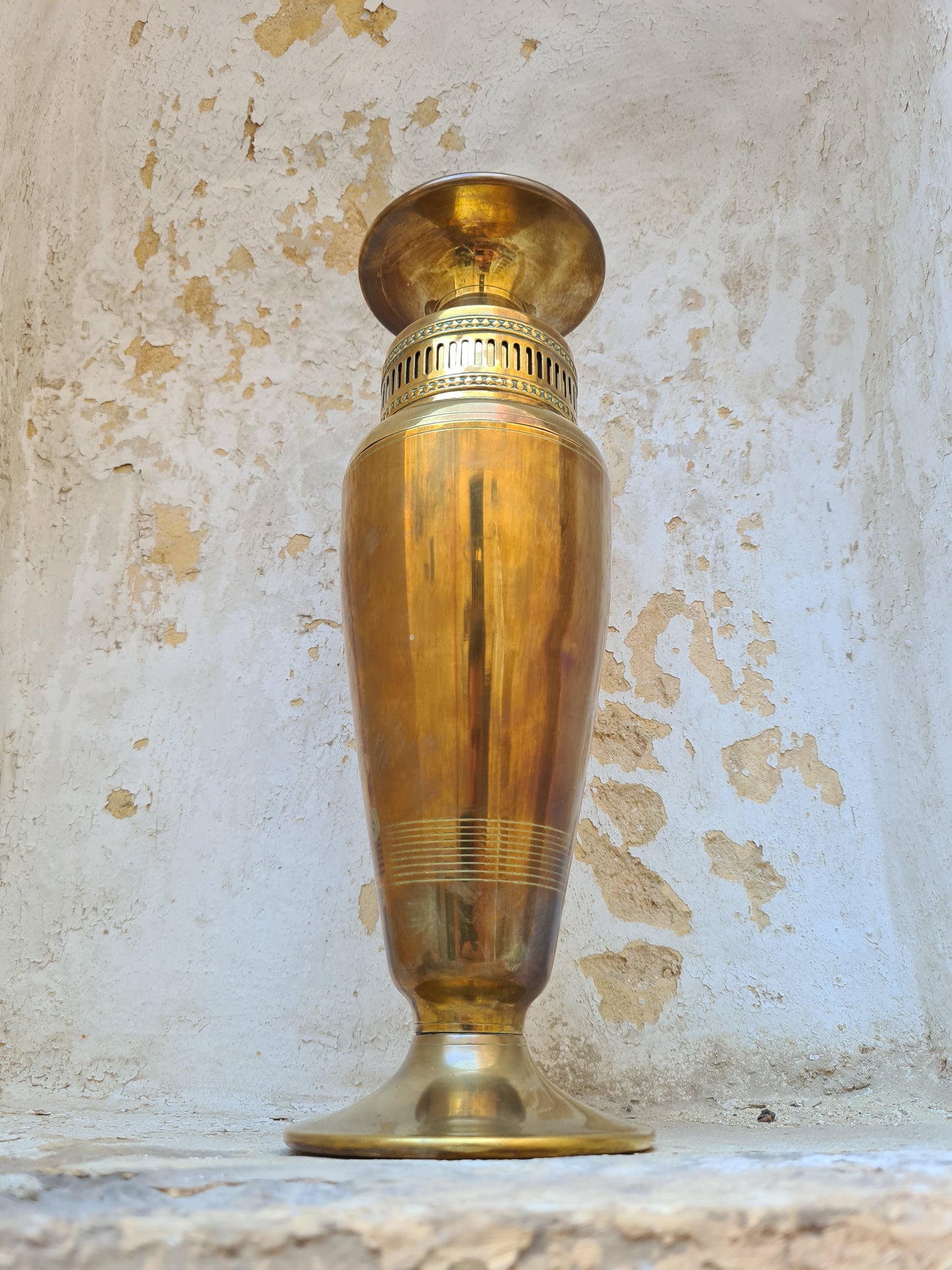 Yellow brass Jugendstil vase circa 1900