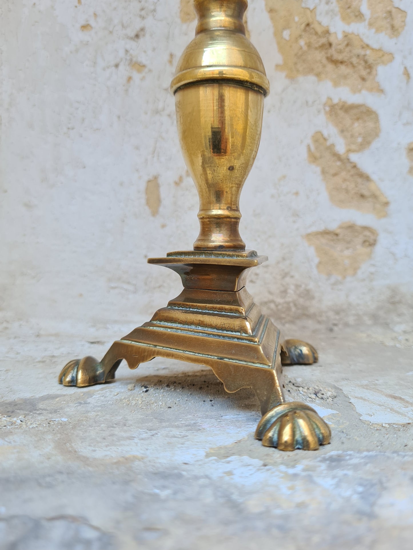 Solid brass church candlestick 1870 Netherlands
