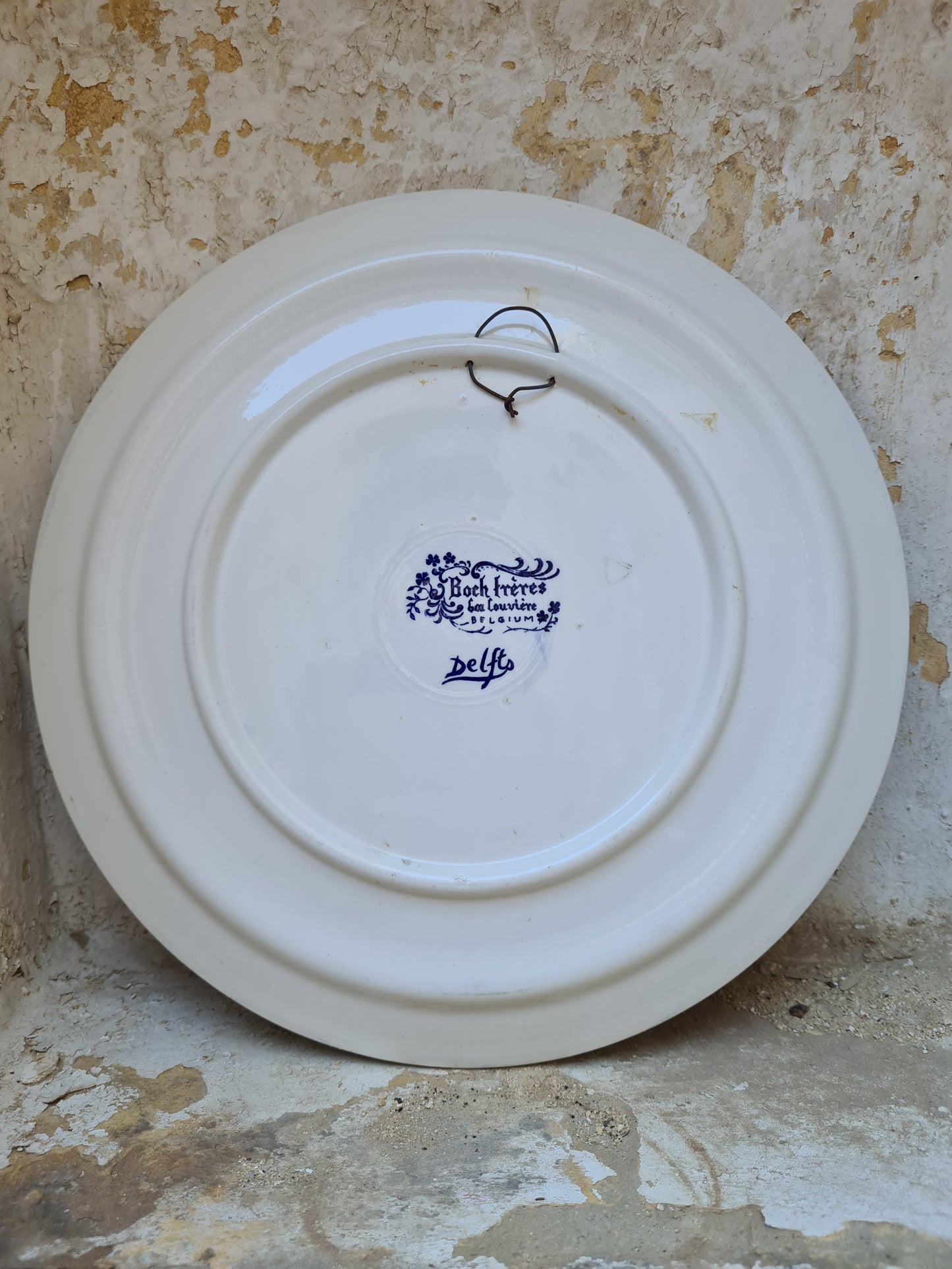 Delft Blue Plate with Fisherwoman by Boch | 1950s