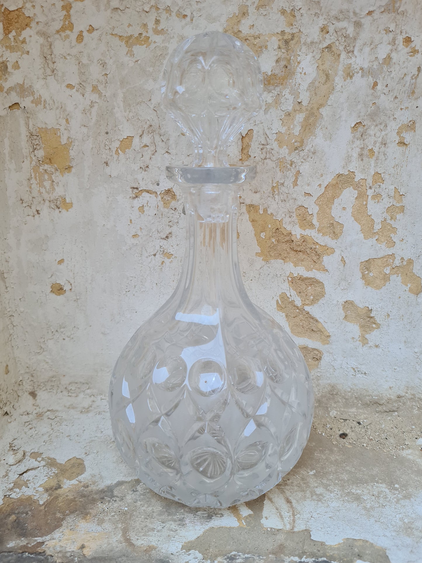Heavy crystal decanter 1950s Germany