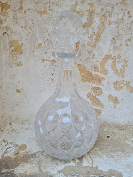 Heavy crystal decanter 1950s Germany