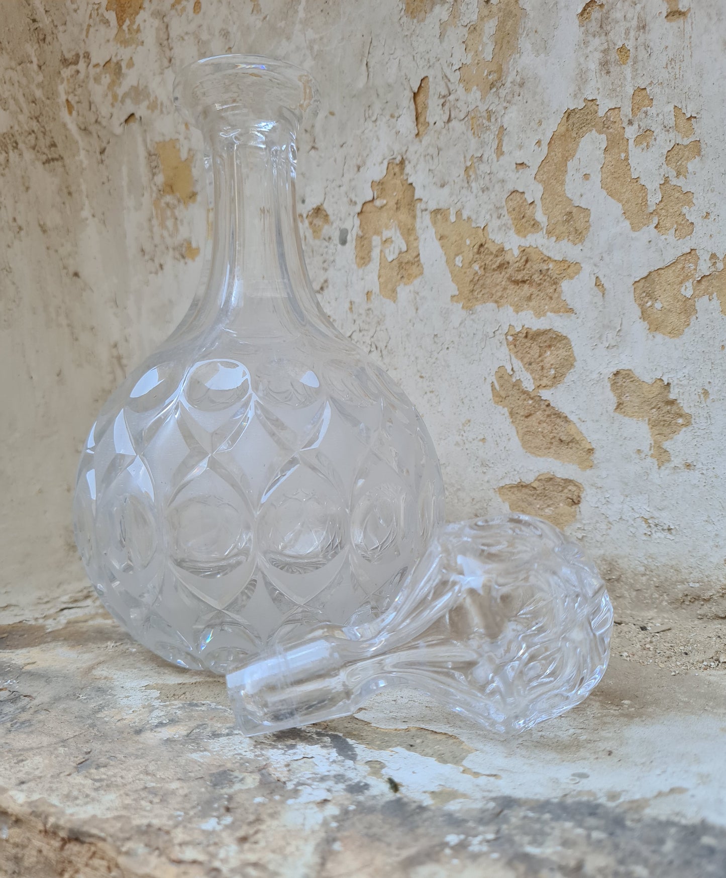 Heavy crystal decanter 1950s Germany
