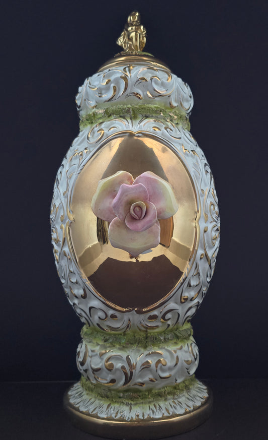 Vintage Capodimonte Porcelain Vase - 1950s Italy