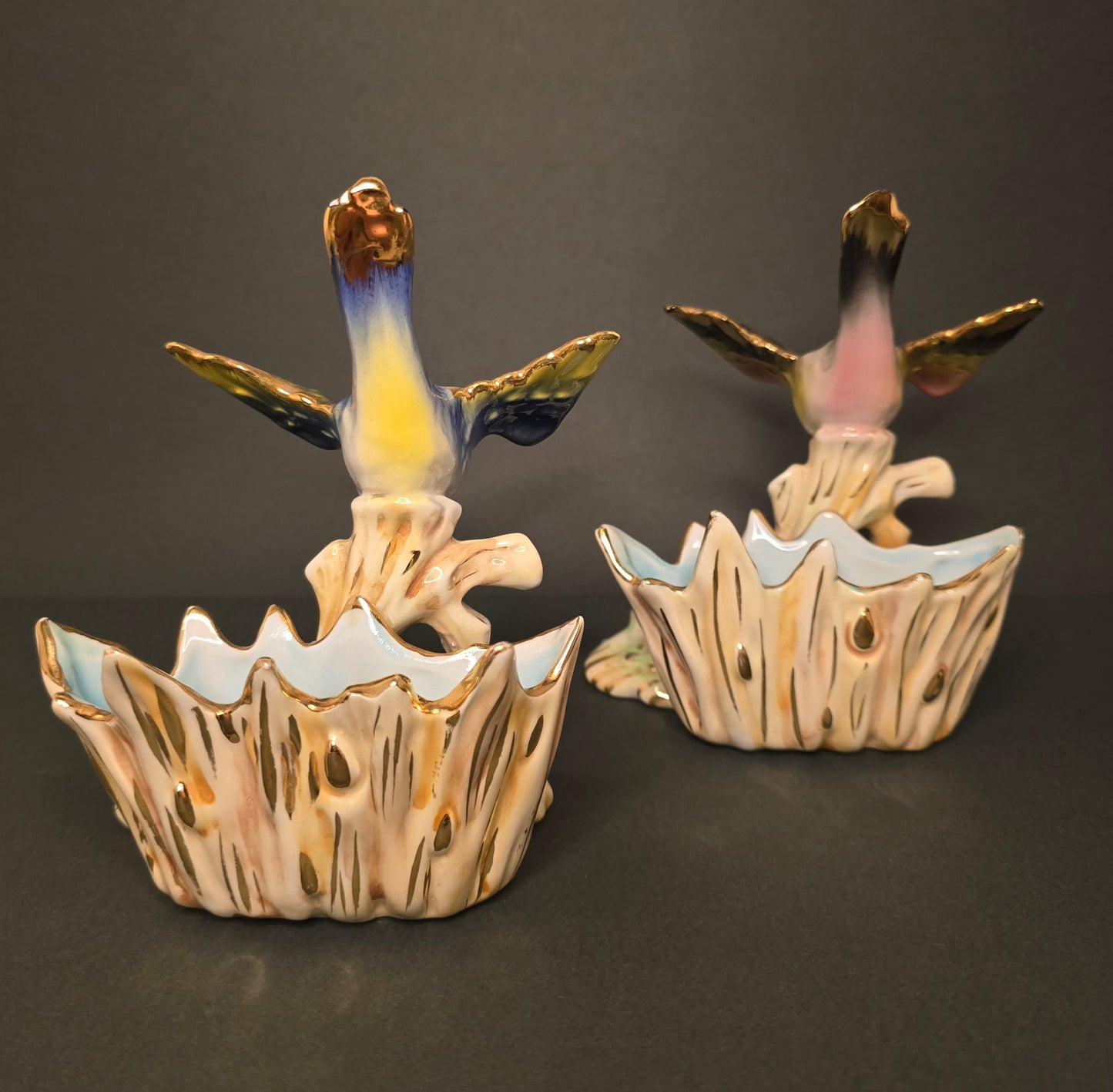 Signed G.Girardi Ceramic Bird Planters - 1940s Italy