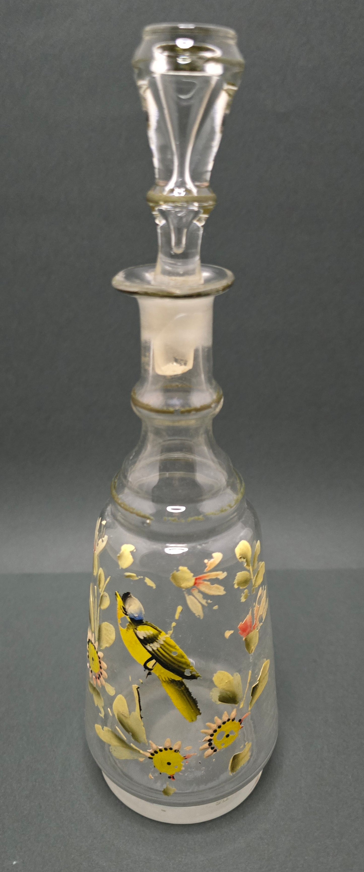 Hand-Painted Bohemian Art Nouveau Decanter - Circa 1900