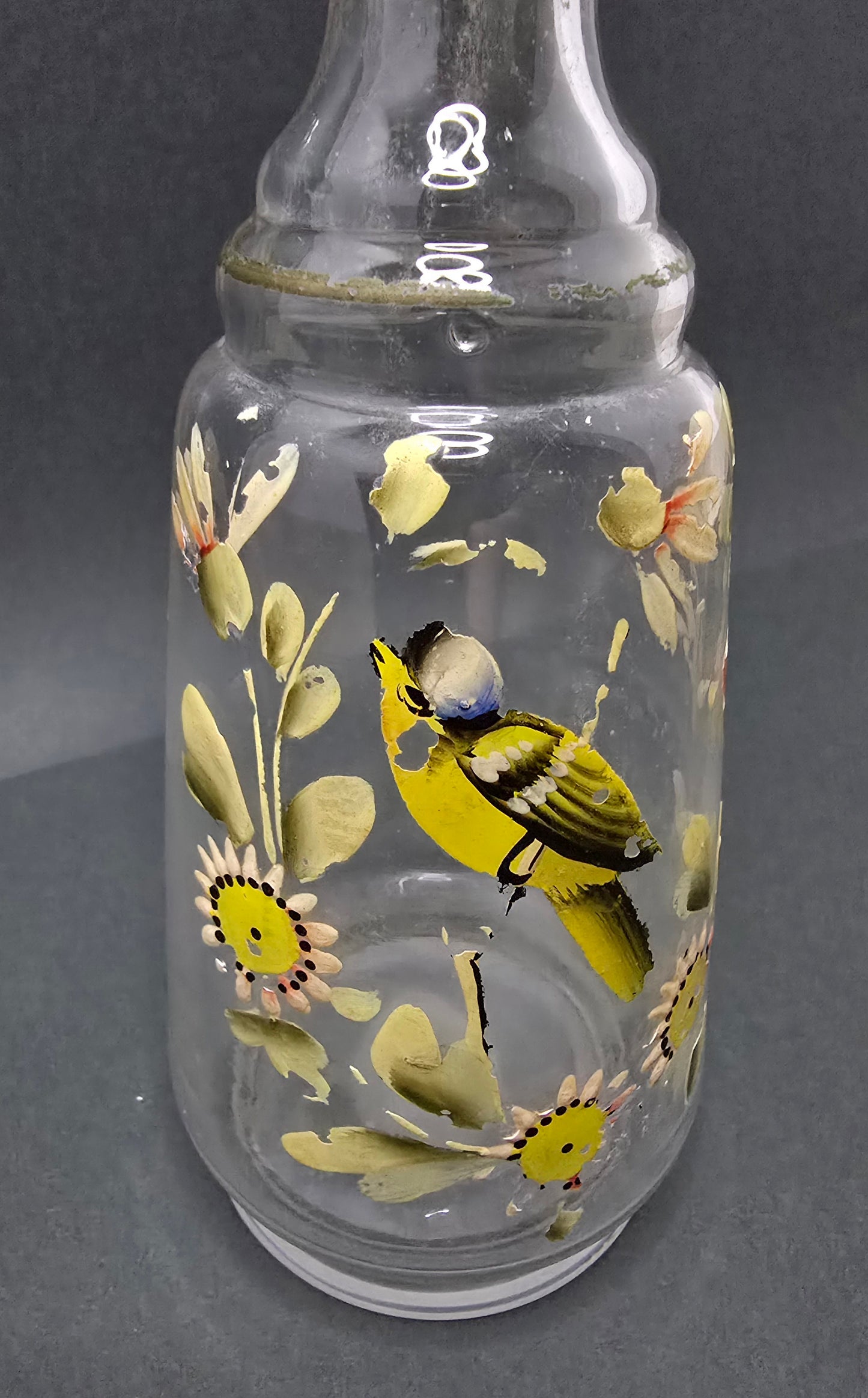 Hand-Painted Bohemian Art Nouveau Decanter - Circa 1900
