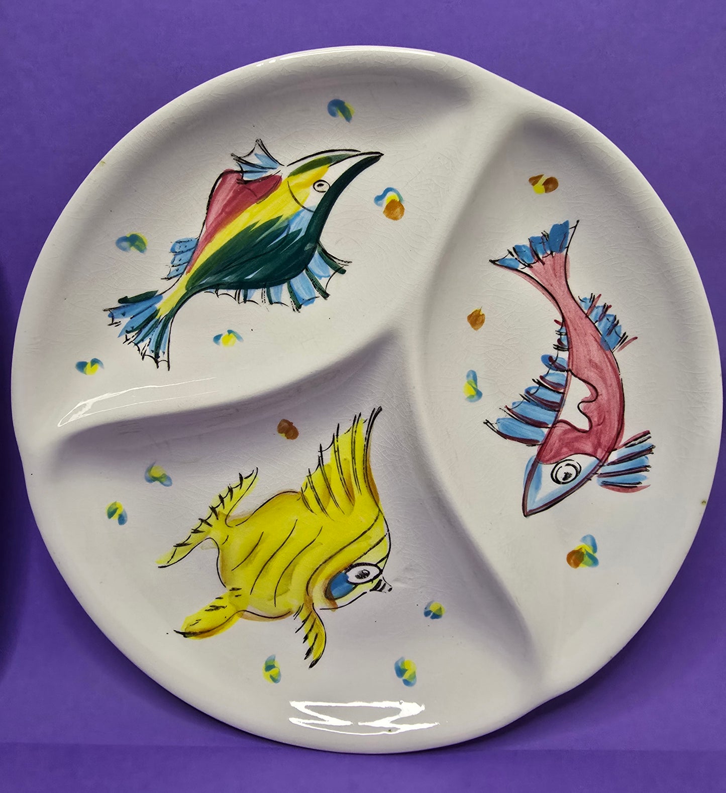 Vintage Japanese Hand-Painted Fish Plates | 1950s