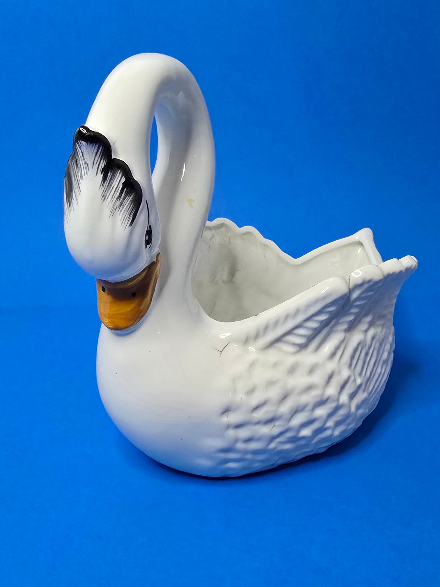 Vintage Capodimonte Swan Planter | Italy 1970s