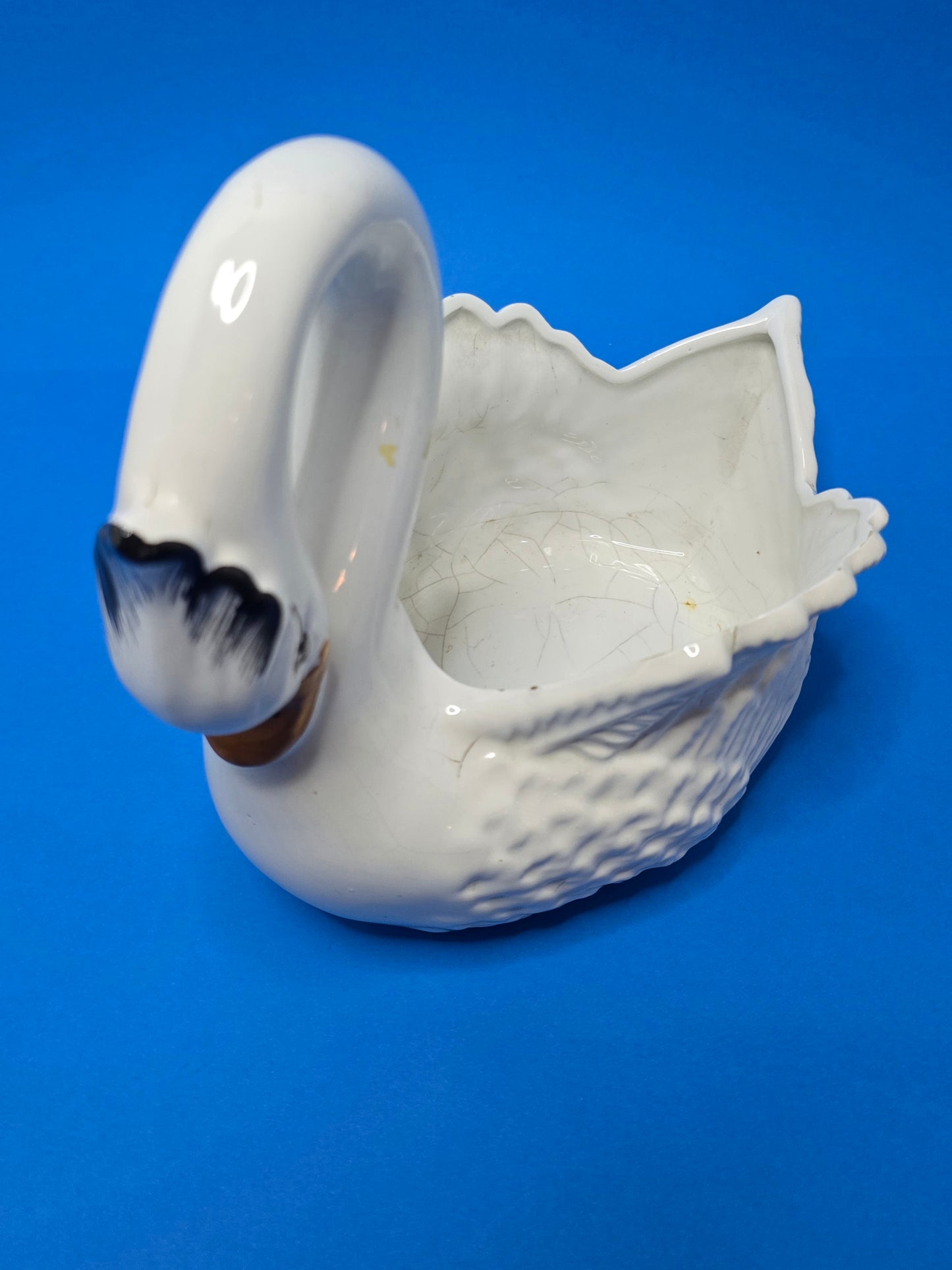 Vintage Capodimonte Swan Planter | Italy 1970s