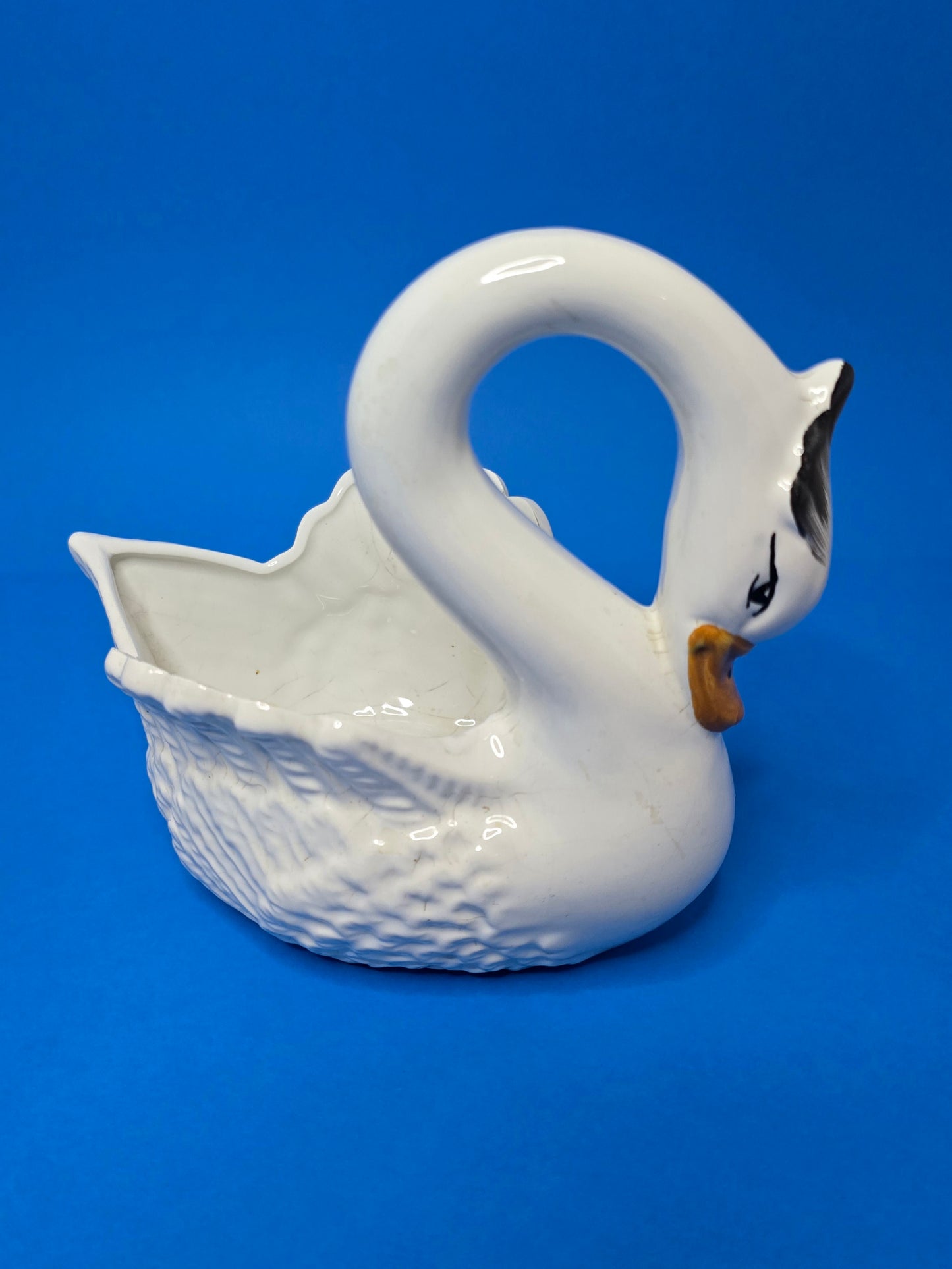 Vintage Capodimonte Swan Planter | Italy 1970s