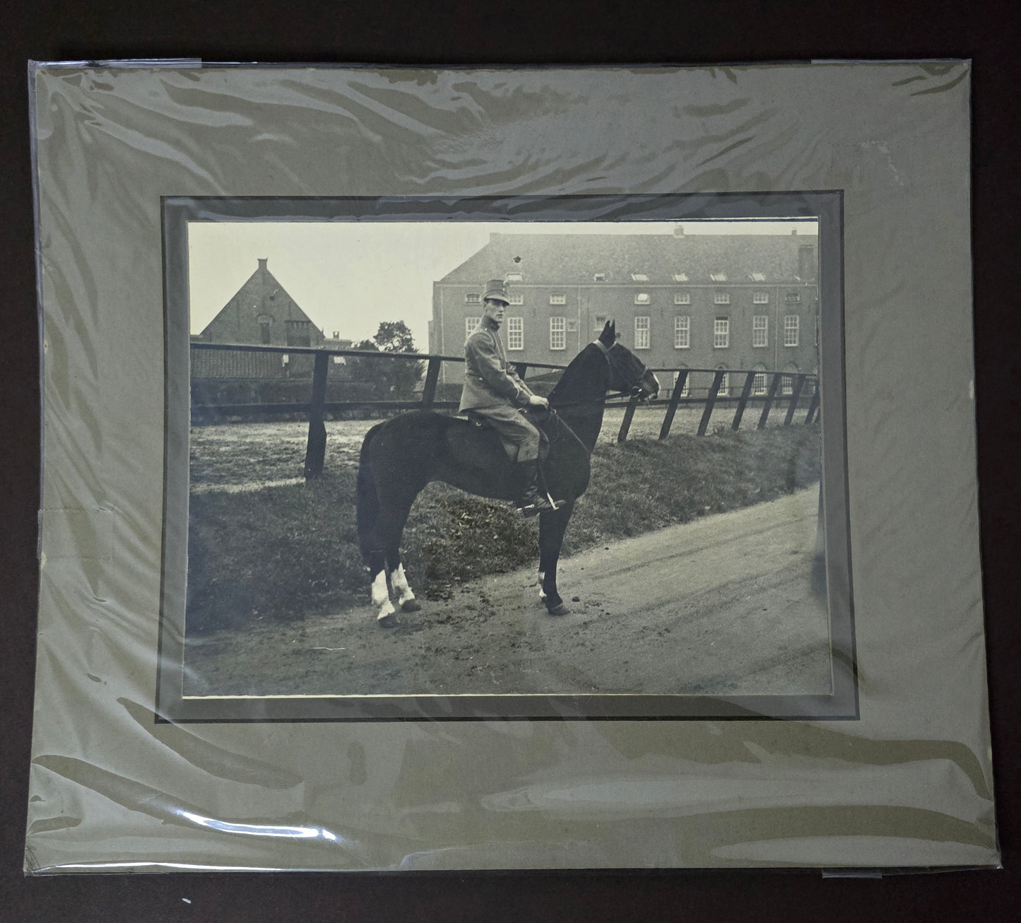 Antique Photograph Soldier on Horseback Netherlands | 1915 WWI Era
