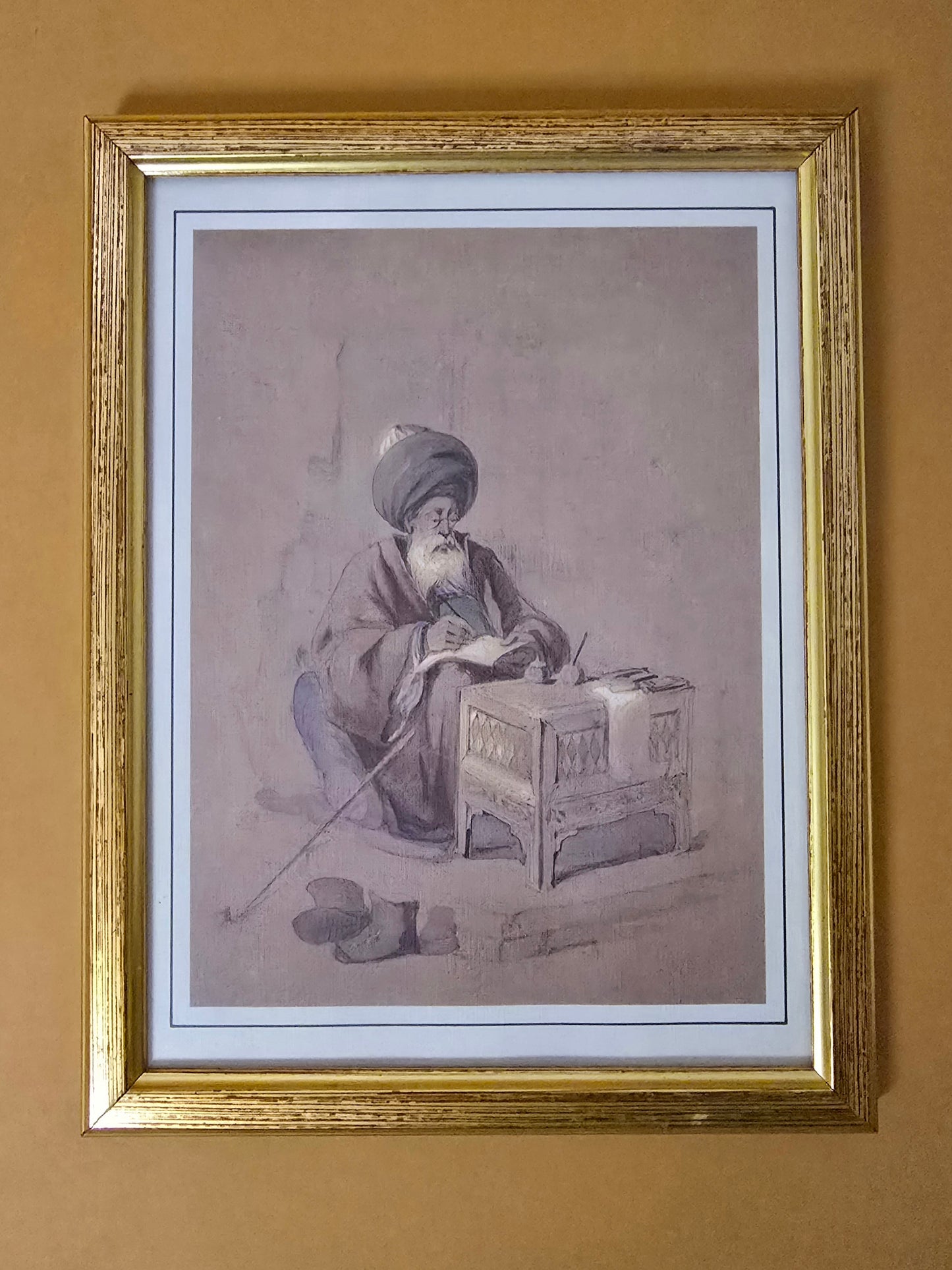 Turkish 19th Century Illustrated Map - Framed Historical Print