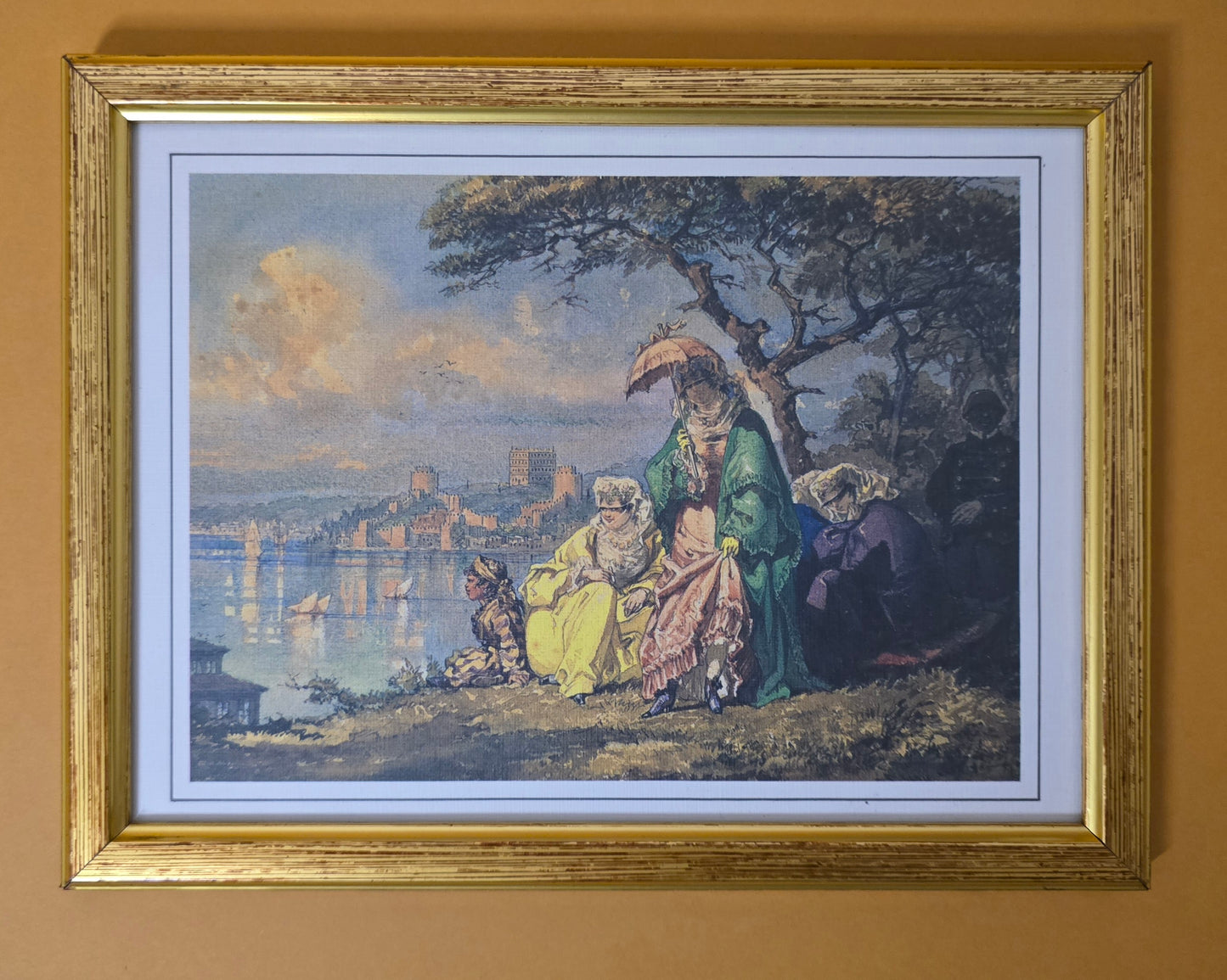 Turkish 19th Century Illustrated Map - Framed Historical Print