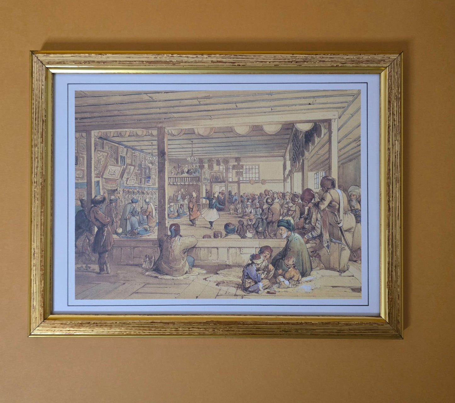 Turkish 19th Century Illustrated Map - Framed Historical Print