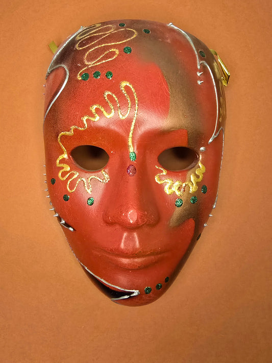 Venetian Hand-Painted Mask - 1970s Party Ready