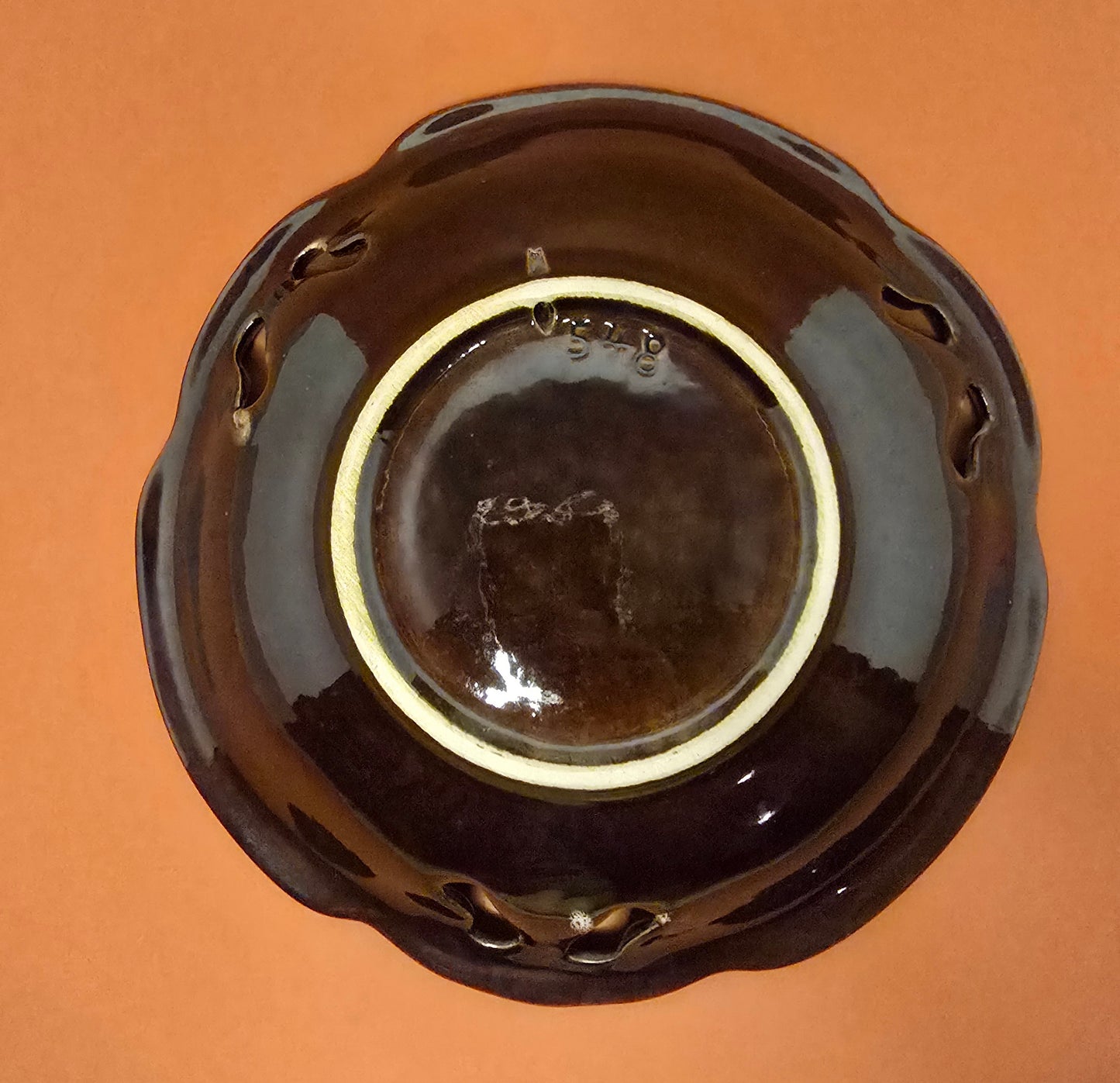 French Vallauris Lava Look Ceramic Bowl - Multi-Functional Wall or Fruit Bowl 1930s-40s