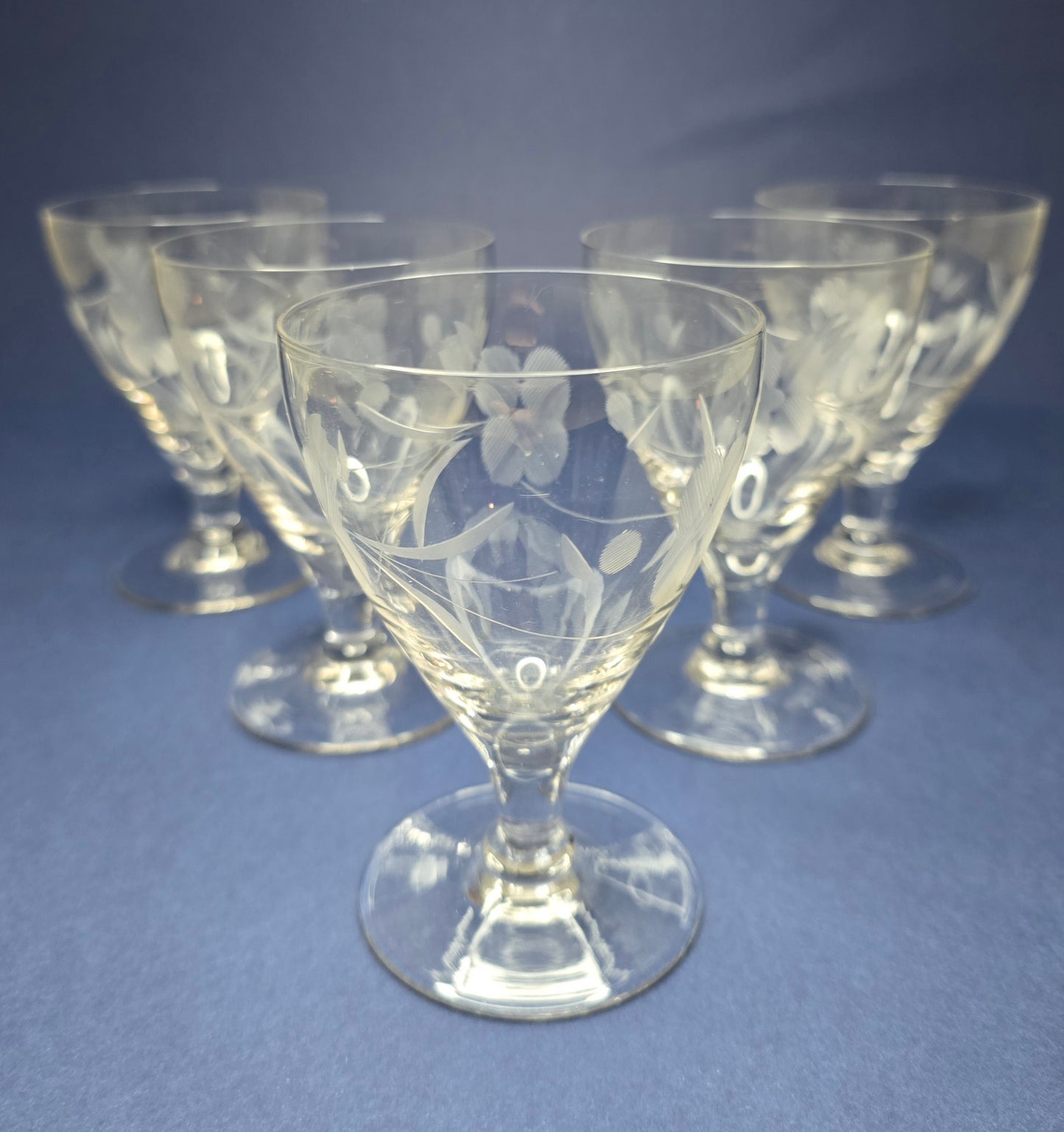 Antique Dutch Wine Glasses Set of 6 - 1930s Netherlands