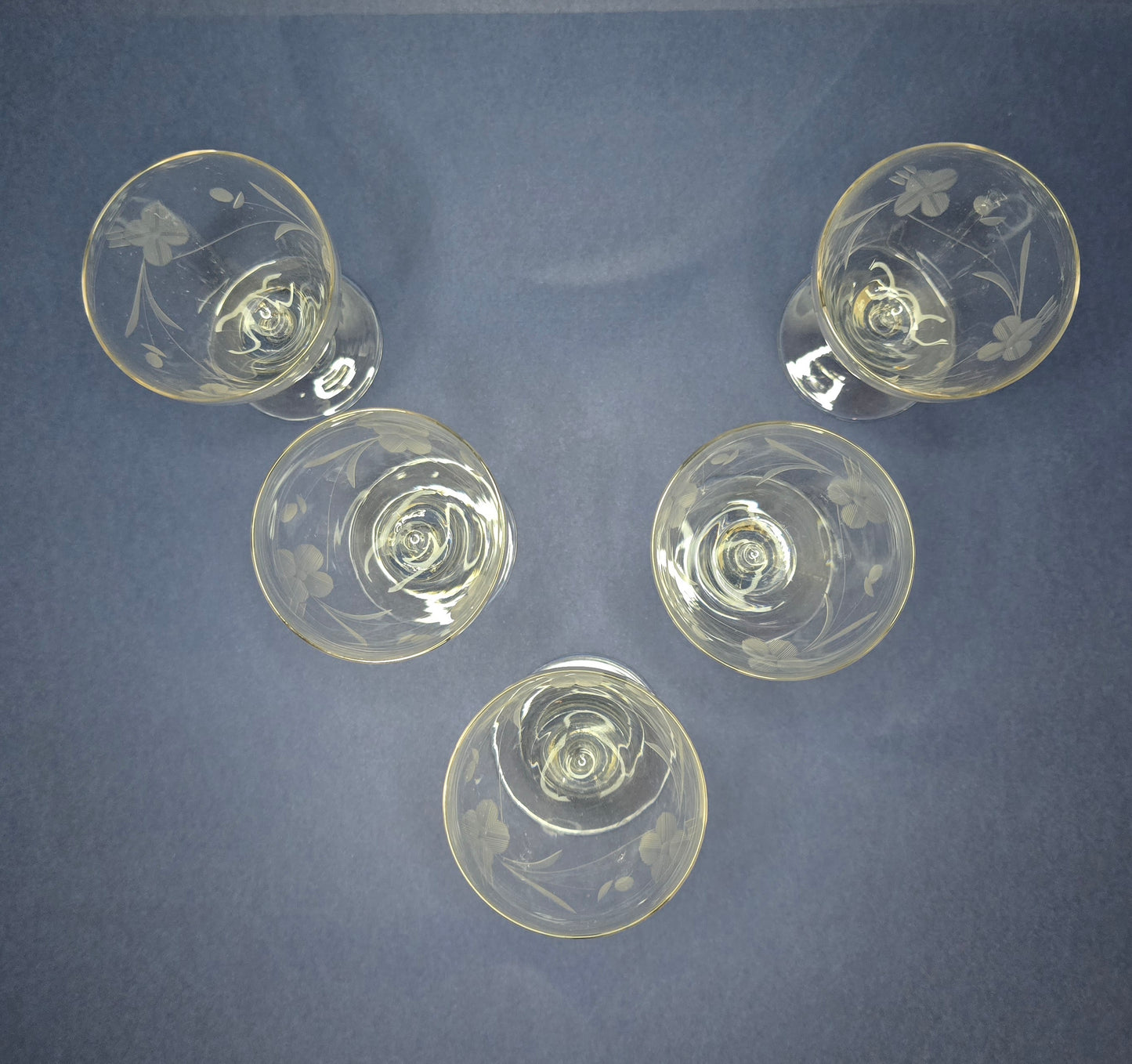 Antique Dutch Wine Glasses Set of 6 - 1930s Netherlands
