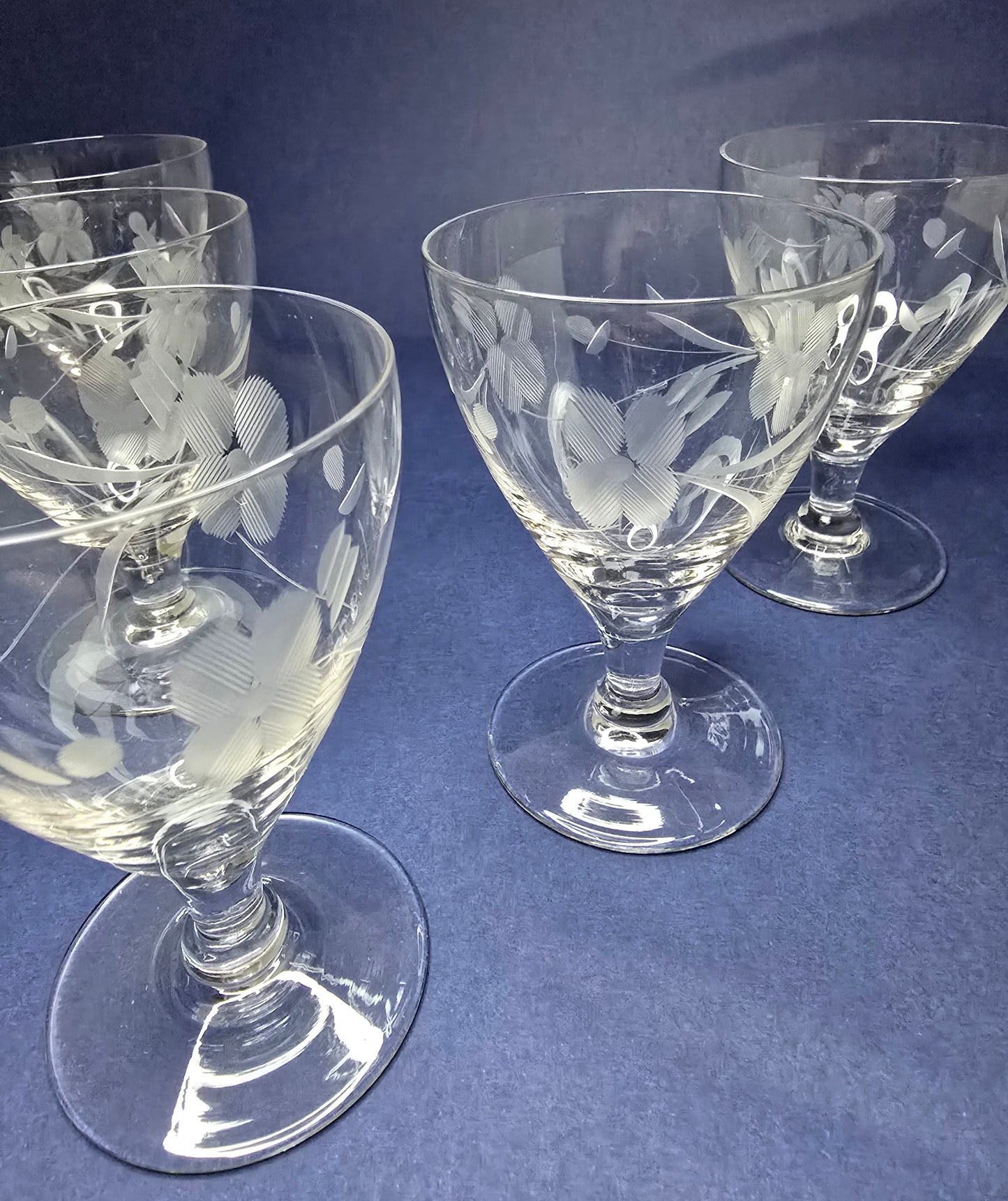 Antique Dutch Wine Glasses Set of 6 - 1930s Netherlands
