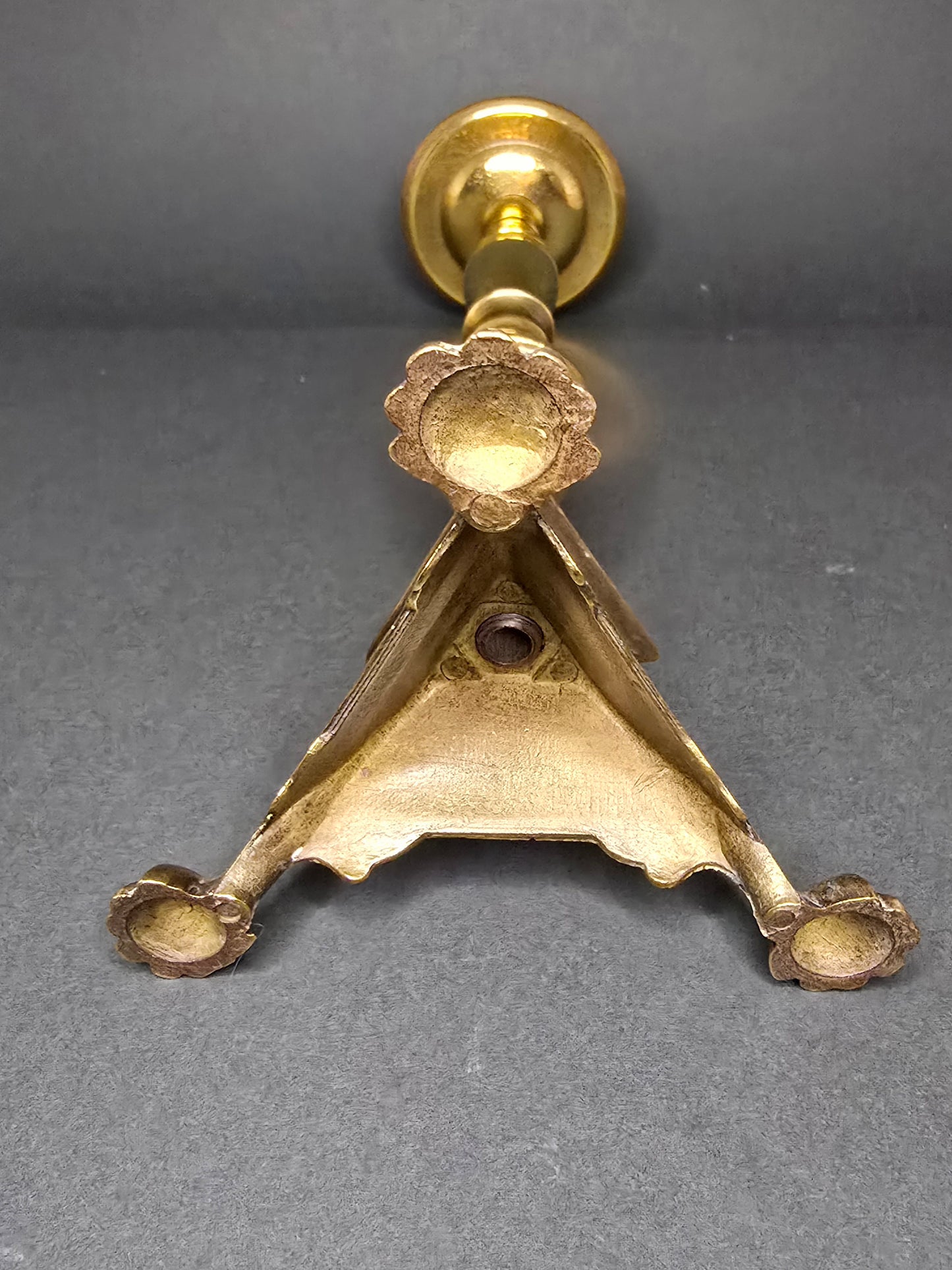 Solid brass church candlestick 1870 Netherlands