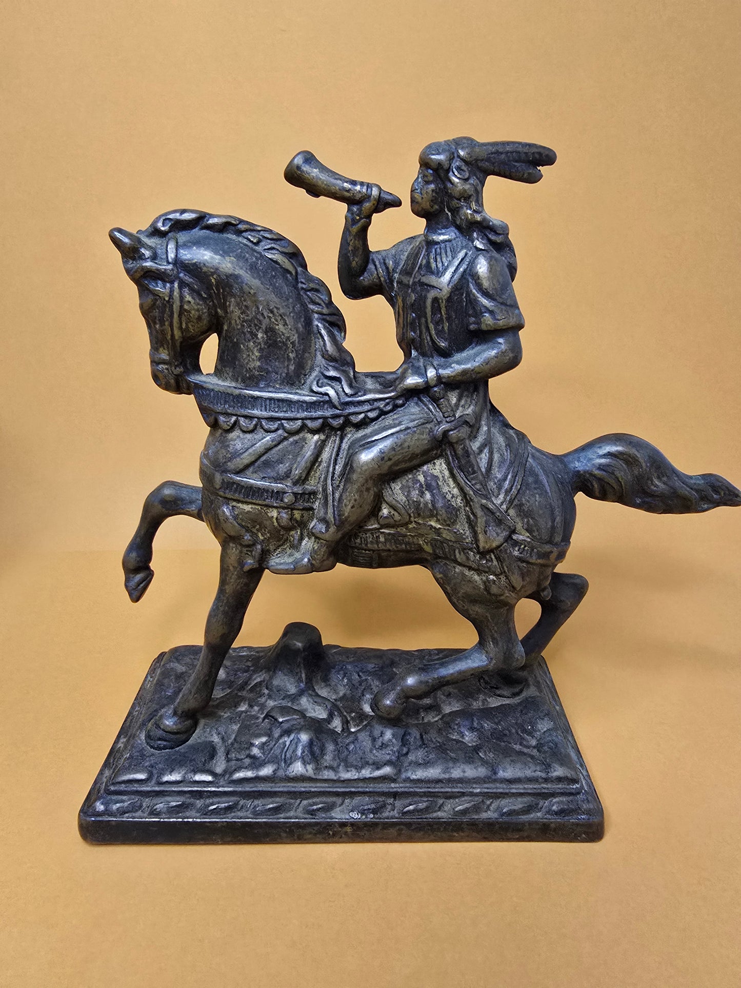 Set of 2 bronze horses with Jacoba van Beieren bookends