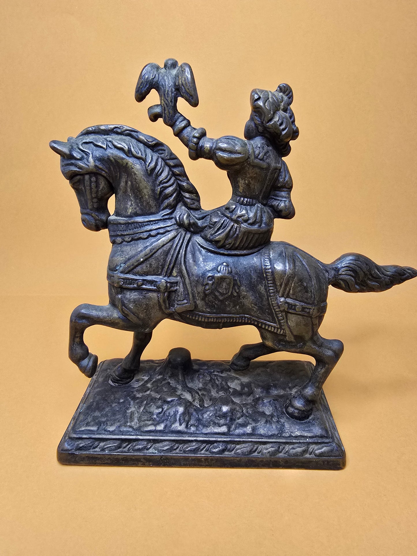 Set of 2 bronze horses with Jacoba van Beieren bookends